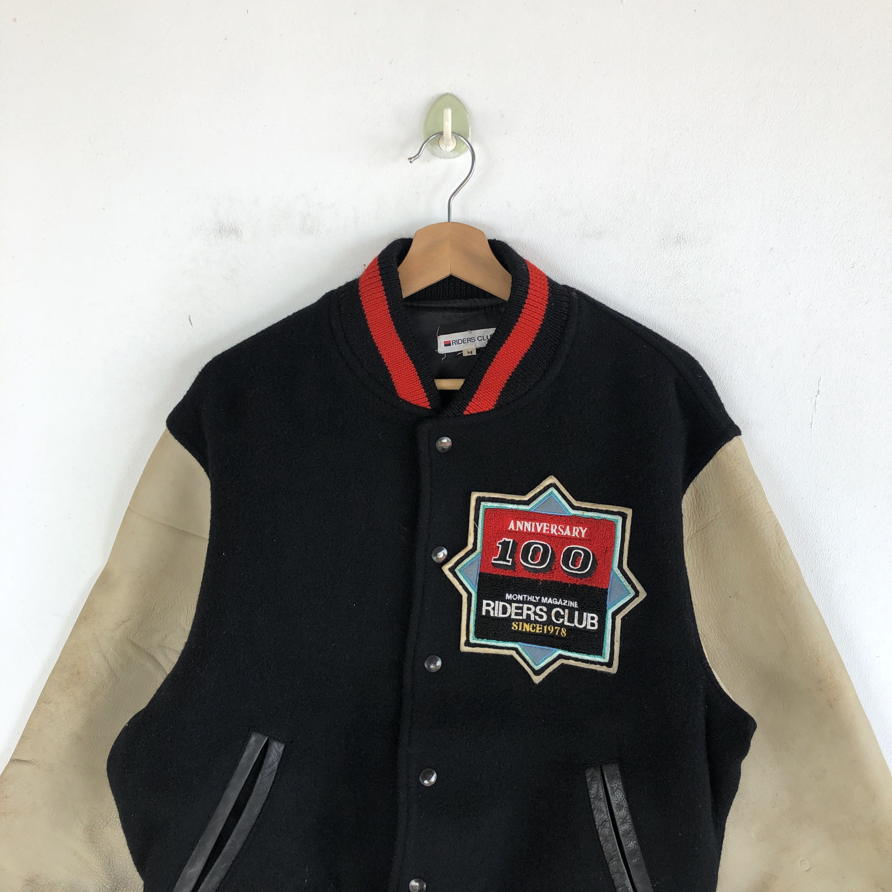 Vintage 100 Anniversary Riders Club Letterman Varsity Wool Jacket Size US L / EU 52-54 / 3 - 3 Thumbnail