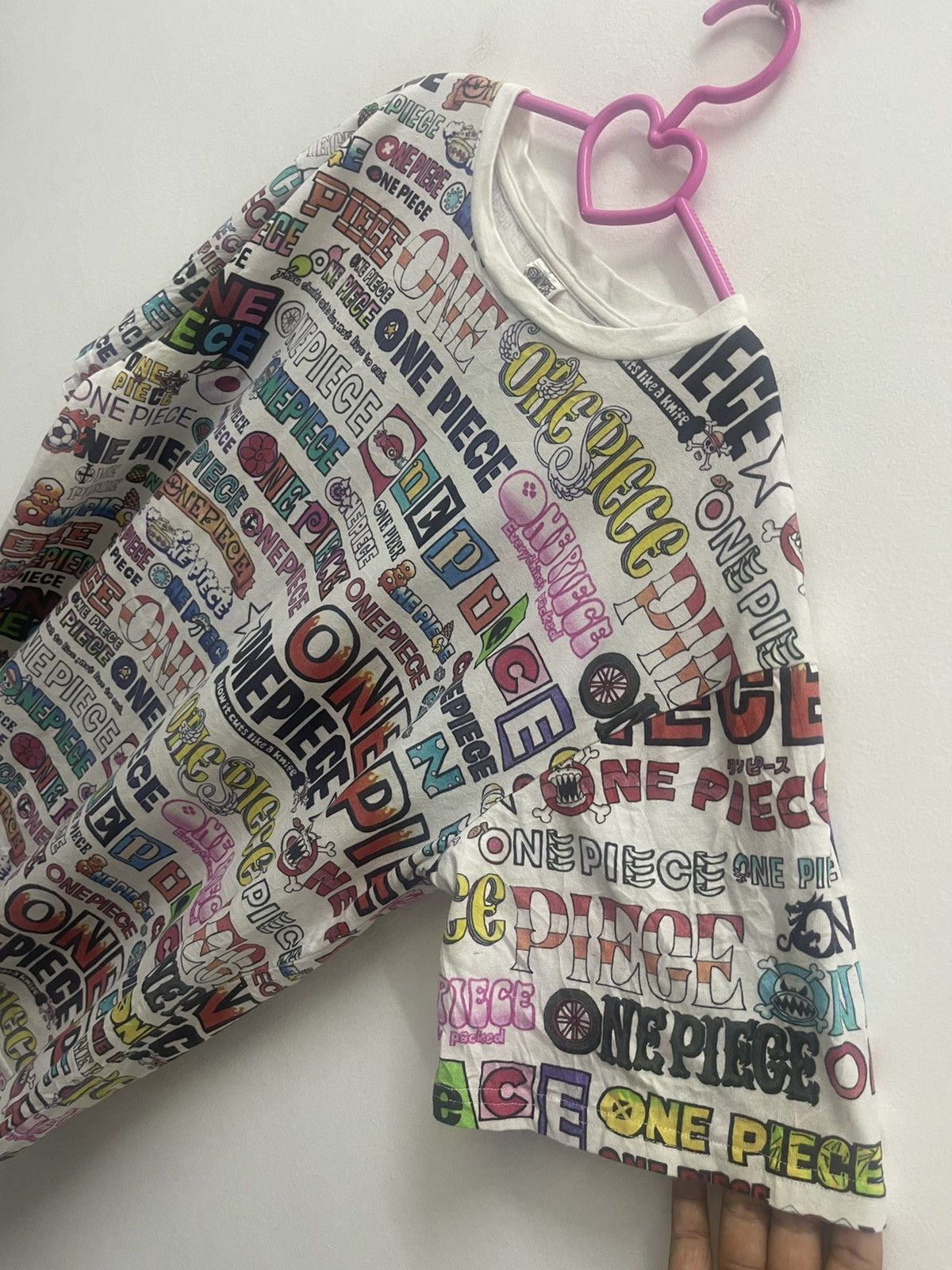 One Piece Rare Vintage ONE PIECE Spell Out Full All Over Print Tee Size US XL / EU 56 / 4 - 2 Thumbnail