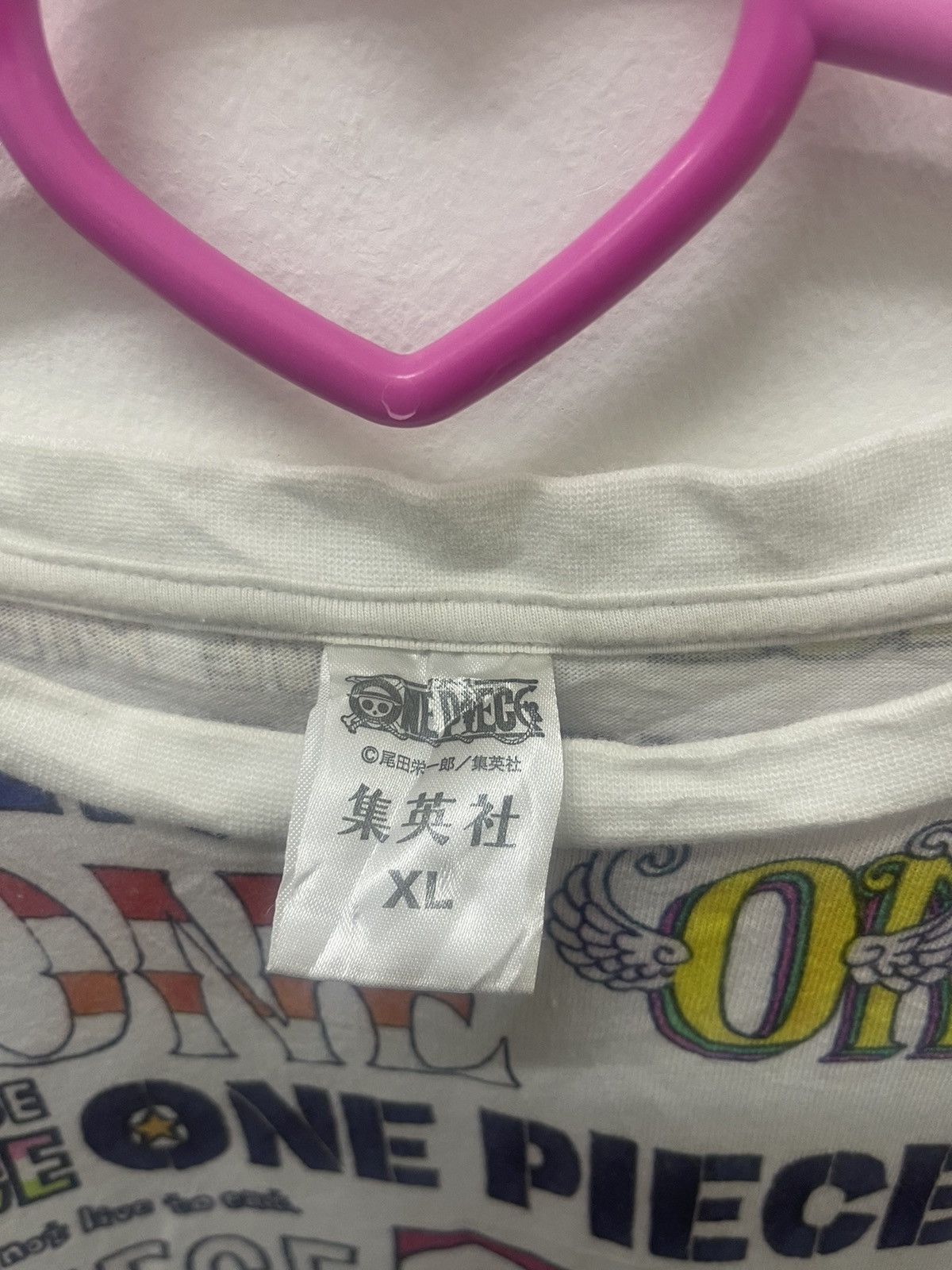 One Piece Rare Vintage ONE PIECE Spell Out Full All Over Print Tee Size US XL / EU 56 / 4 - 4 Thumbnail