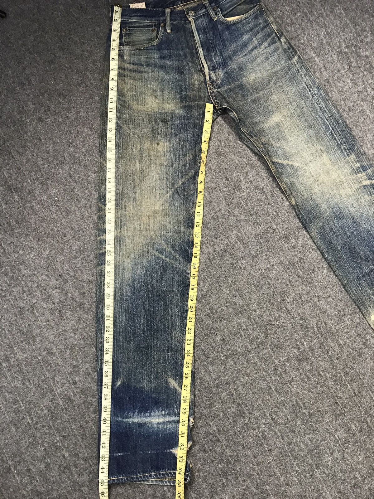 Japanese Brand 90s Canton Selvedge 14oz Pure Indigo Denim Unisex Jeans Size US 28 / EU 44 - 16 Thumbnail