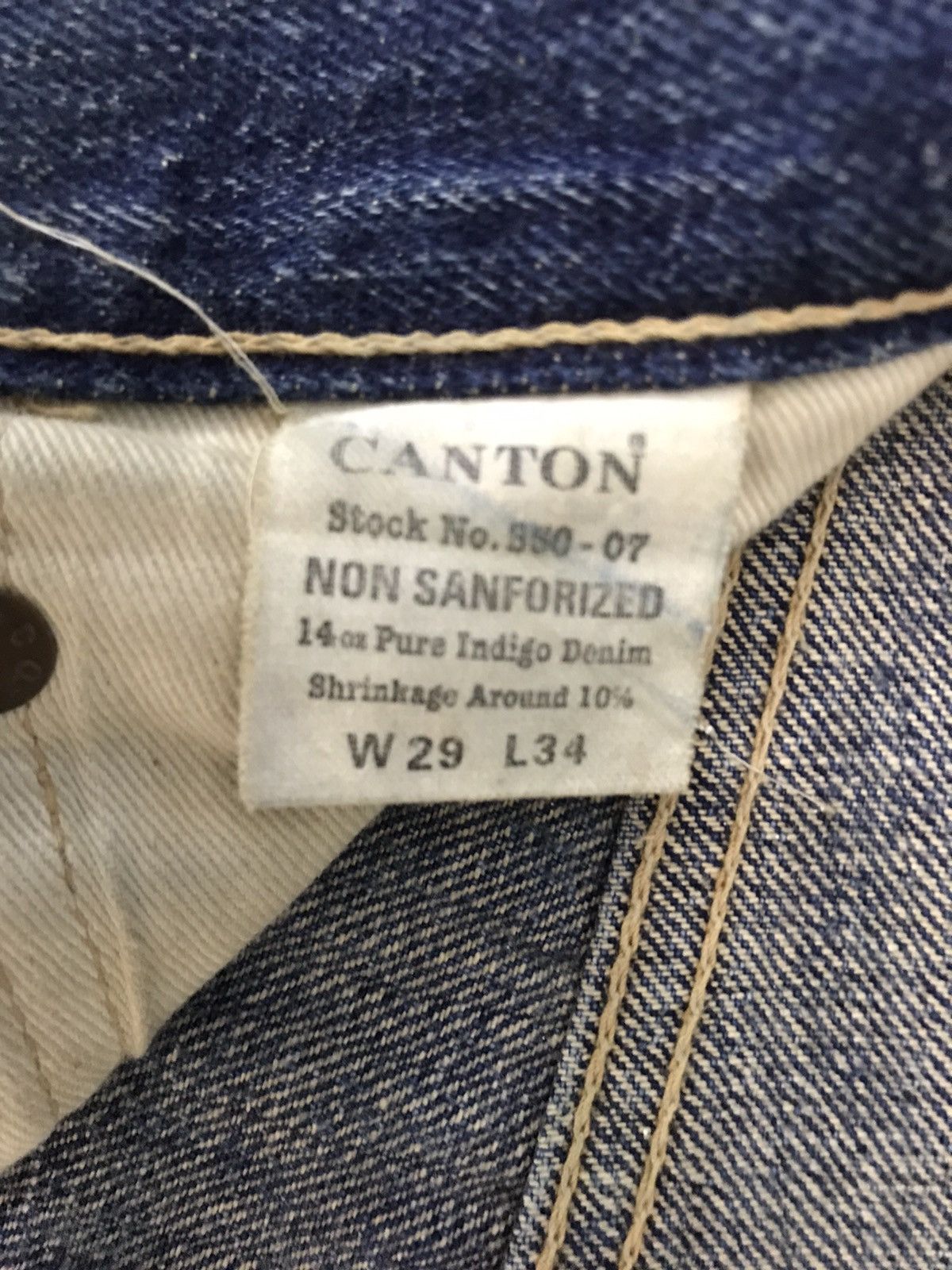 Japanese Brand 90s Canton Selvedge 14oz Pure Indigo Denim Unisex Jeans Size US 28 / EU 44 - 13 Thumbnail
