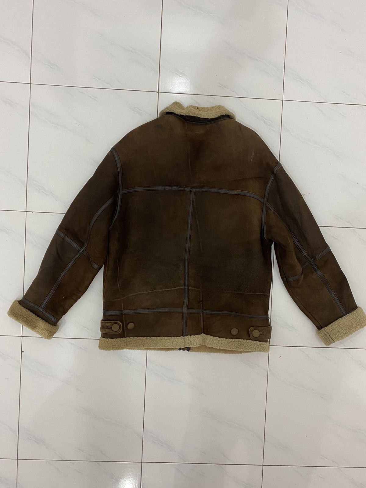 Japanese Brand VTG 90’s B-3 Indians Genuine Leather Shearling Jacket Size US L / EU 52-54 / 3 - 10 Thumbnail