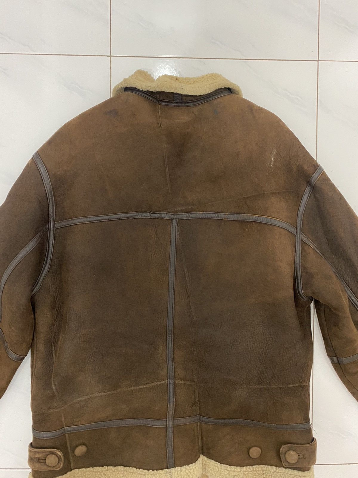 Japanese Brand VTG 90’s B-3 Indians Genuine Leather Shearling Jacket Size US L / EU 52-54 / 3 - 12 Thumbnail