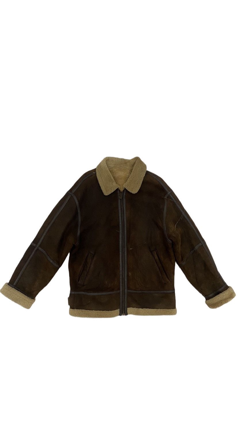 Japanese Brand VTG 90’s B-3 Indians Genuine Leather Shearling Jacket Size US L / EU 52-54 / 3 - 1 Thumbnail