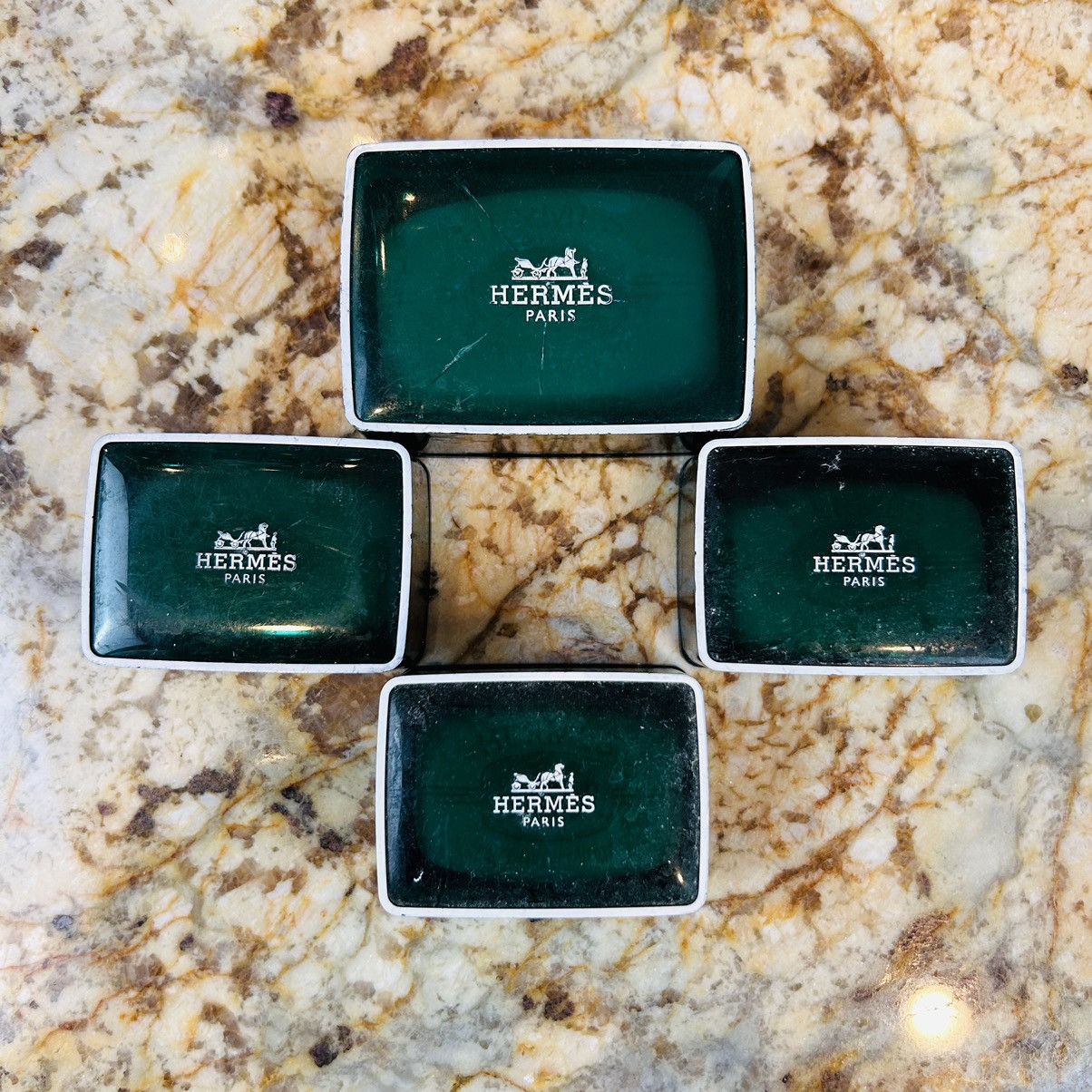 Hermès vintage soap set eau d'orange verte // RARE