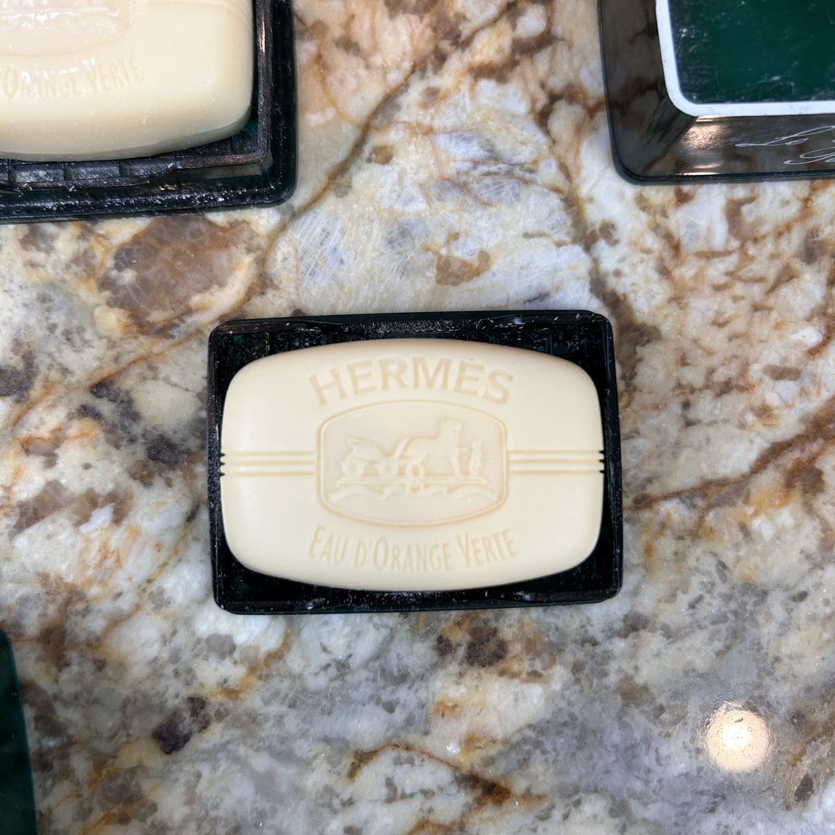 Hermès vintage soap set eau d'orange verte // RARE