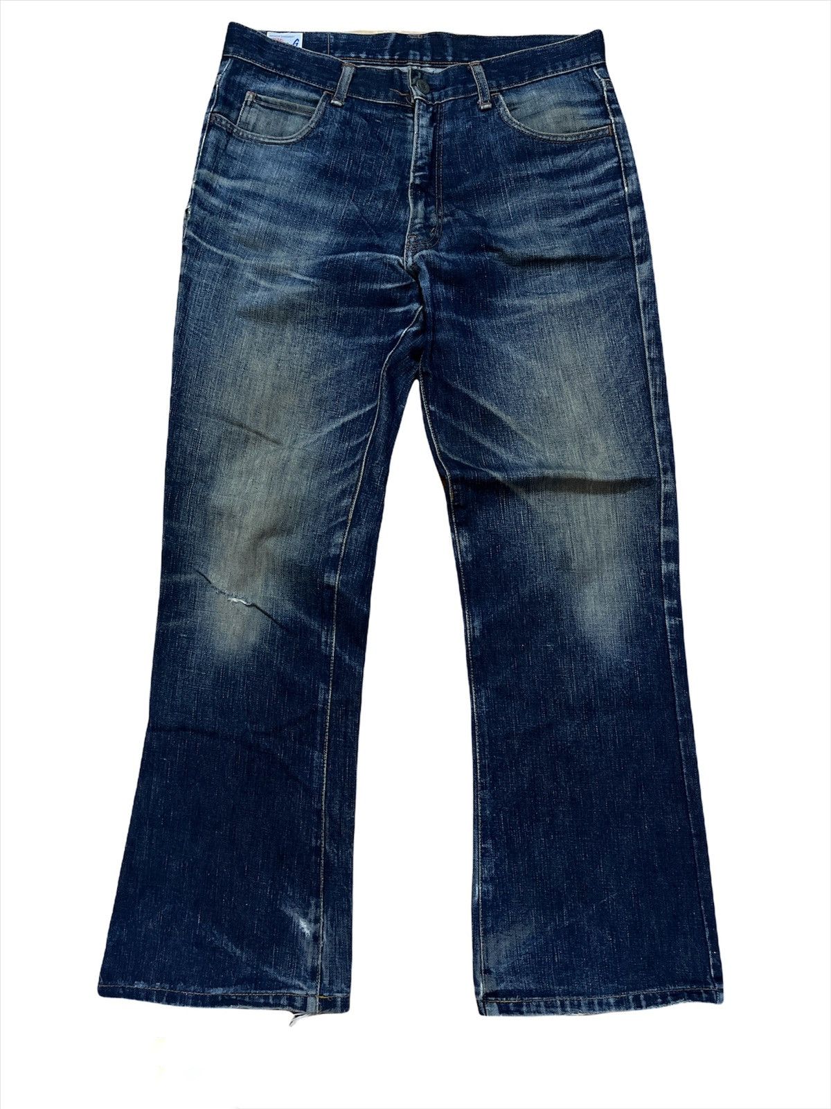 Eight-G Self-Assertive Lot 817 Distressed Denim Pants
