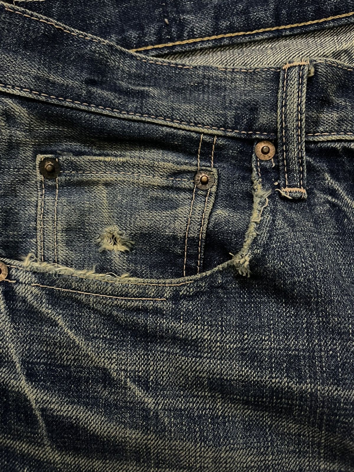 Kapital × Spellbound Spellbound Distressed Denim Jeans Size US 32 / EU 48 - 6 Thumbnail
