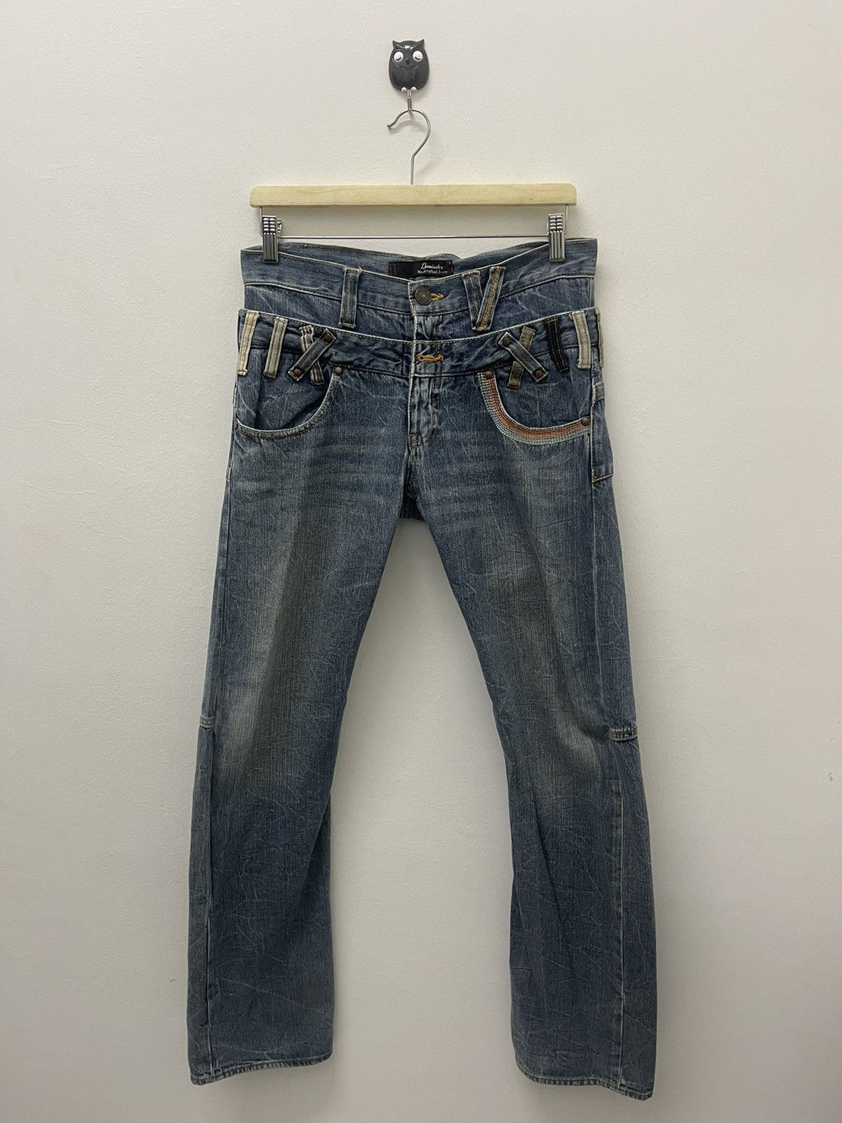 Hysteric Glamour Rare Vintage DOMINATE Handcrafted Jeans Double Waist Size US 30 / EU 46 - 4 Thumbnail