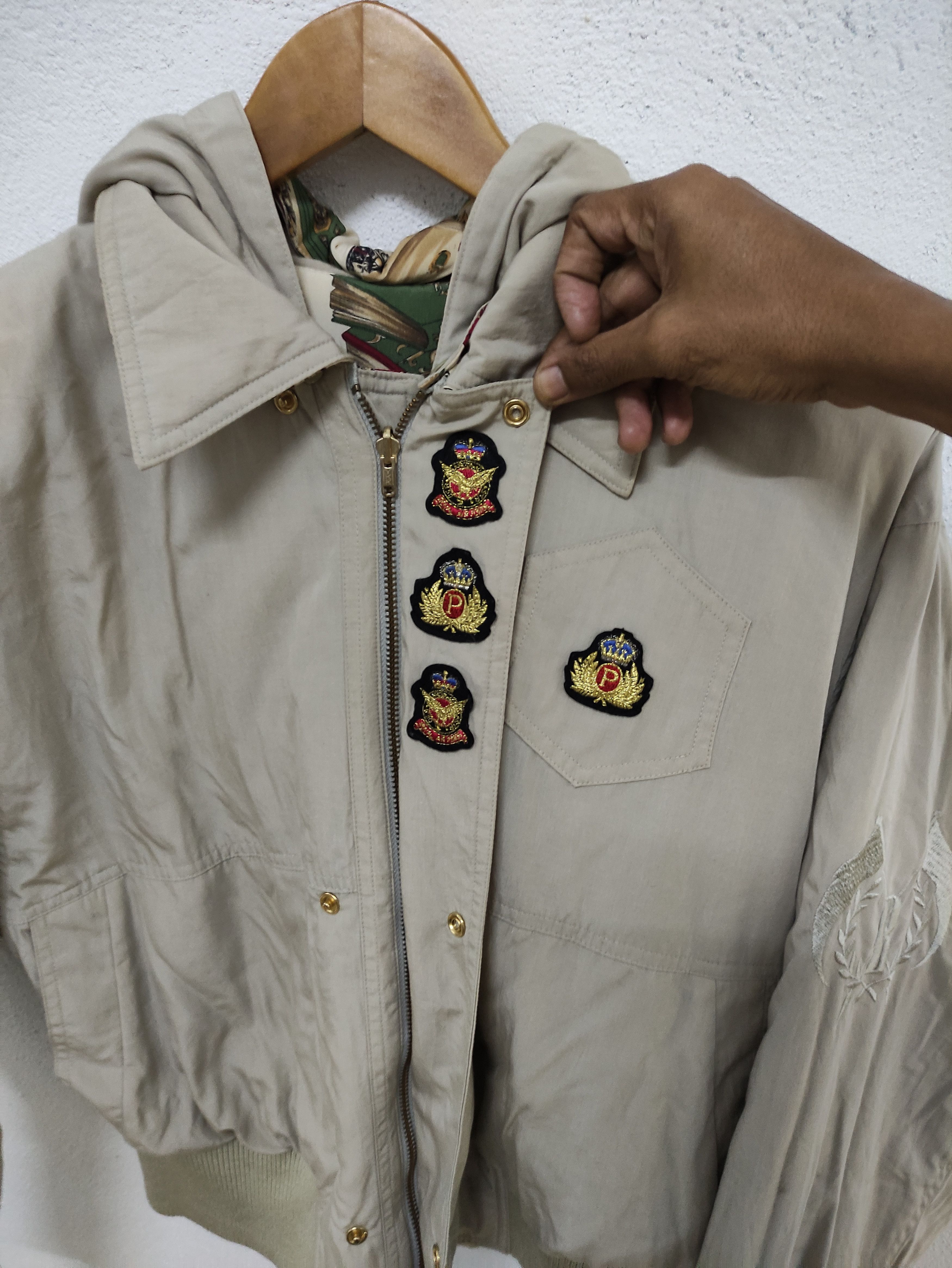 Vintage Vintage Baiou Book Full Print Reversible Bomber Jacket Size M / US 6-8 / IT 42-44 - 7 Thumbnail