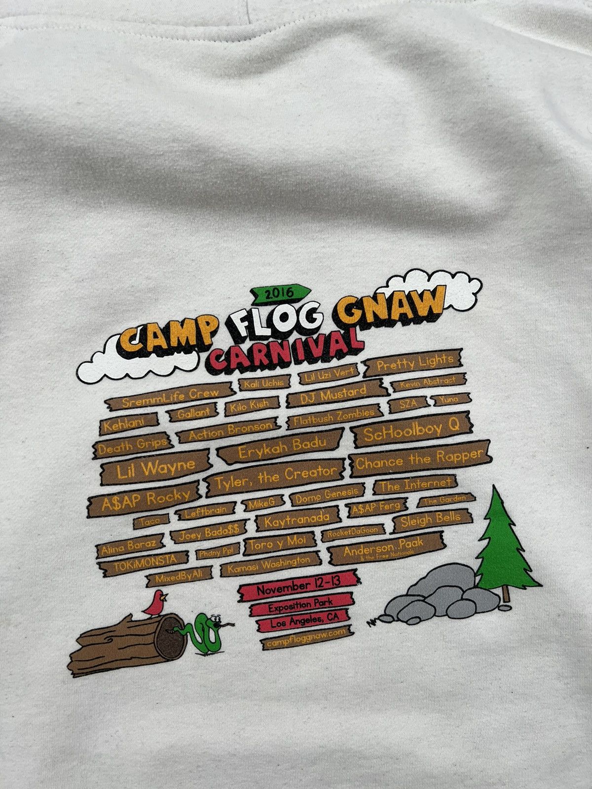 Golf Wang Golf Wang 2016 Camp Flog Gnaw Carnival White Logo Hoodie XXL Size US XXL / EU 58 / 5 - 7 Thumbnail