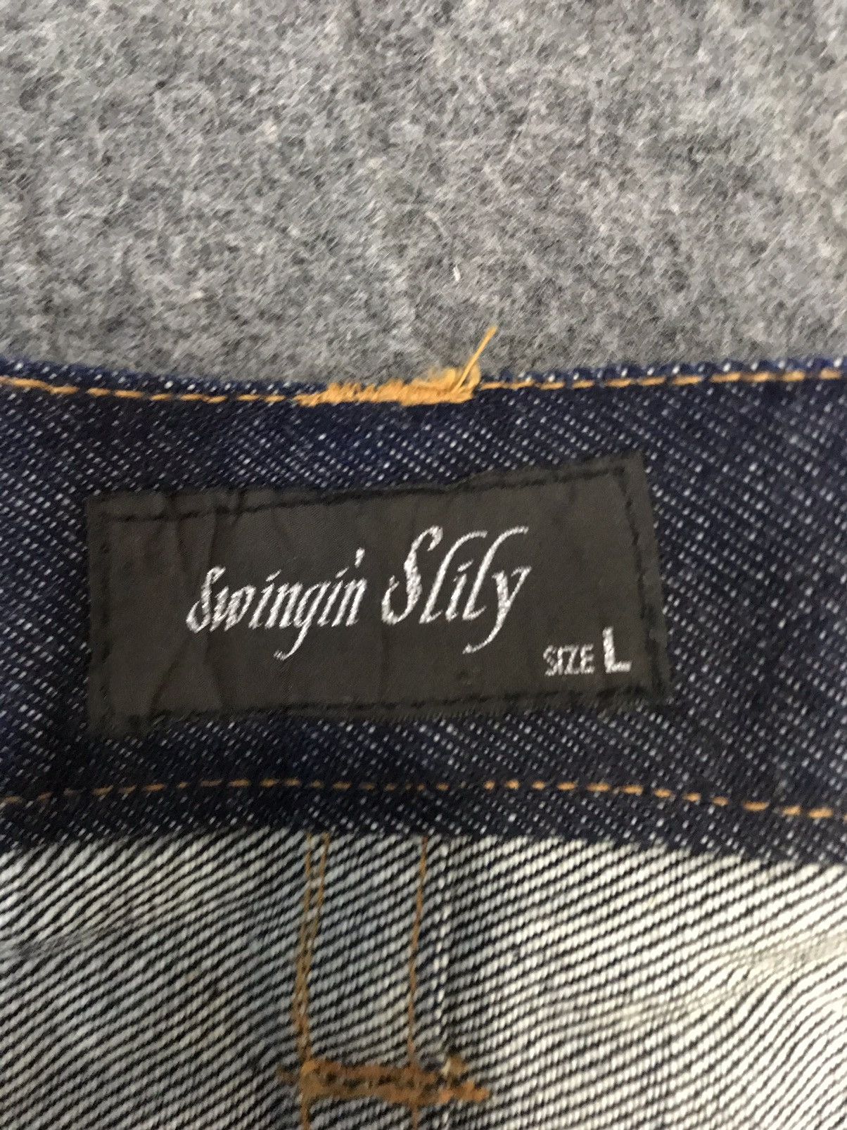 Japanese Brand Swinggin Slily Indigo Denim Buttonfly Straight Cut Selvedge Size US 35 - 10 Thumbnail