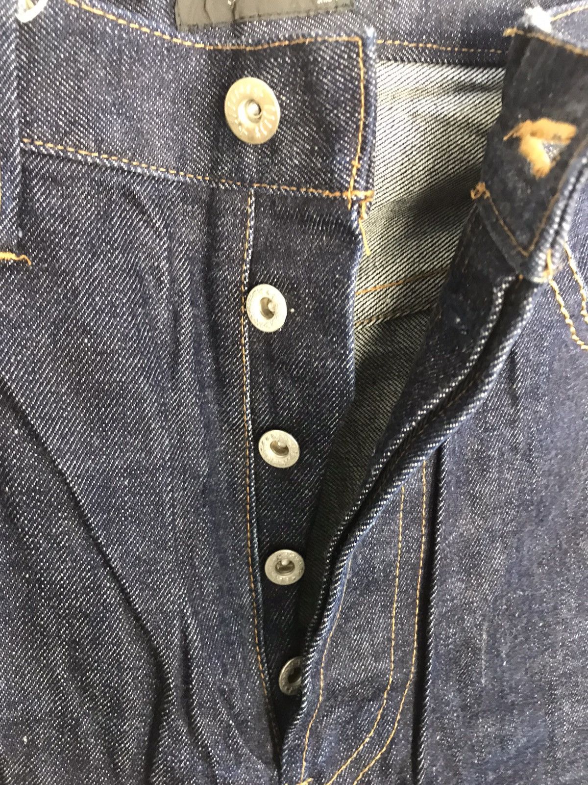 Japanese Brand Swinggin Slily Indigo Denim Buttonfly Straight Cut Selvedge Size US 35 - 5 Thumbnail