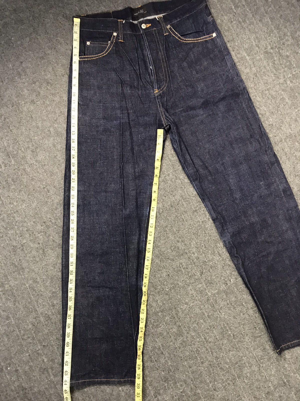 Japanese Brand Swinggin Slily Indigo Denim Buttonfly Straight Cut Selvedge Size US 35 - 15 Thumbnail