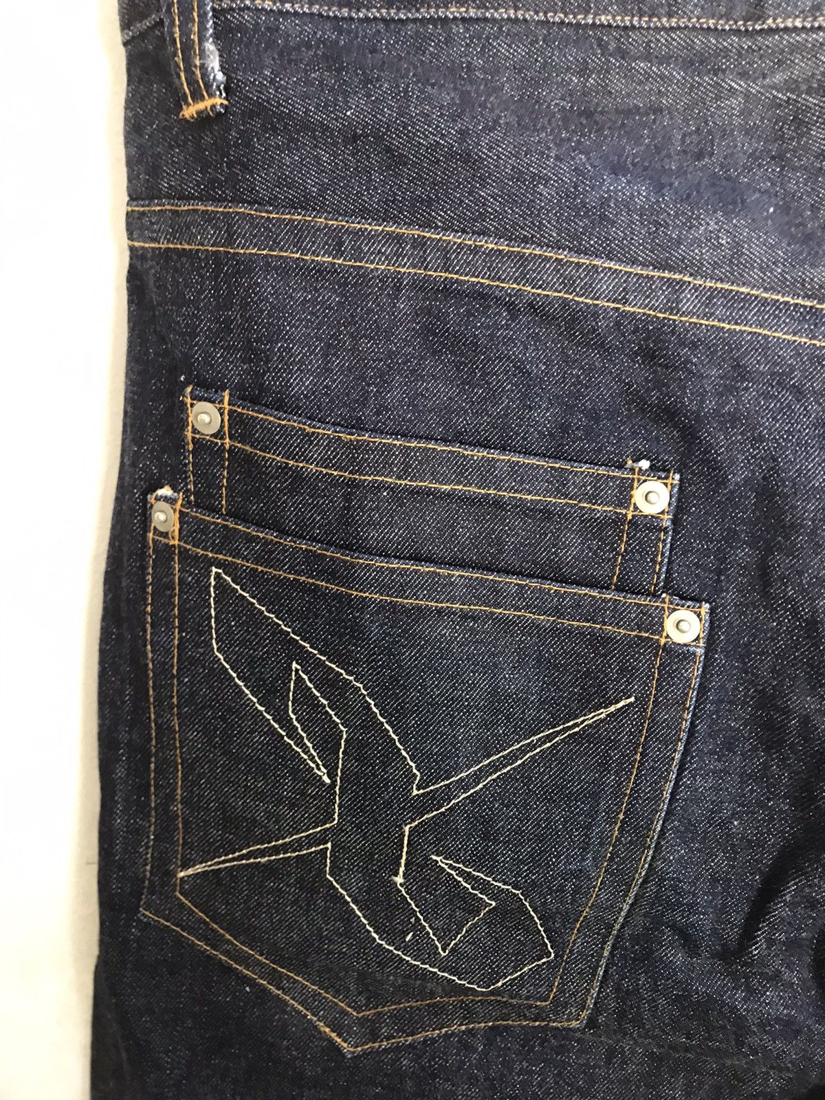 Japanese Brand Swinggin Slily Indigo Denim Buttonfly Straight Cut Selvedge Size US 35 - 7 Thumbnail