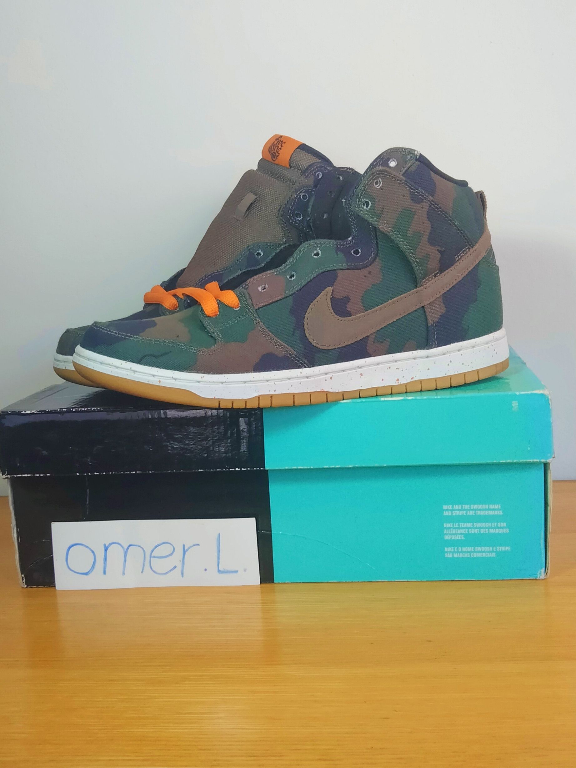 Nike SB Dunk High “FiveOneO Camo” Camouflage Sneakers - Green and Orange Nike SB Dunk High Pro Desert Camo (2019) Sz 11.5 $120(Pre  main image 2