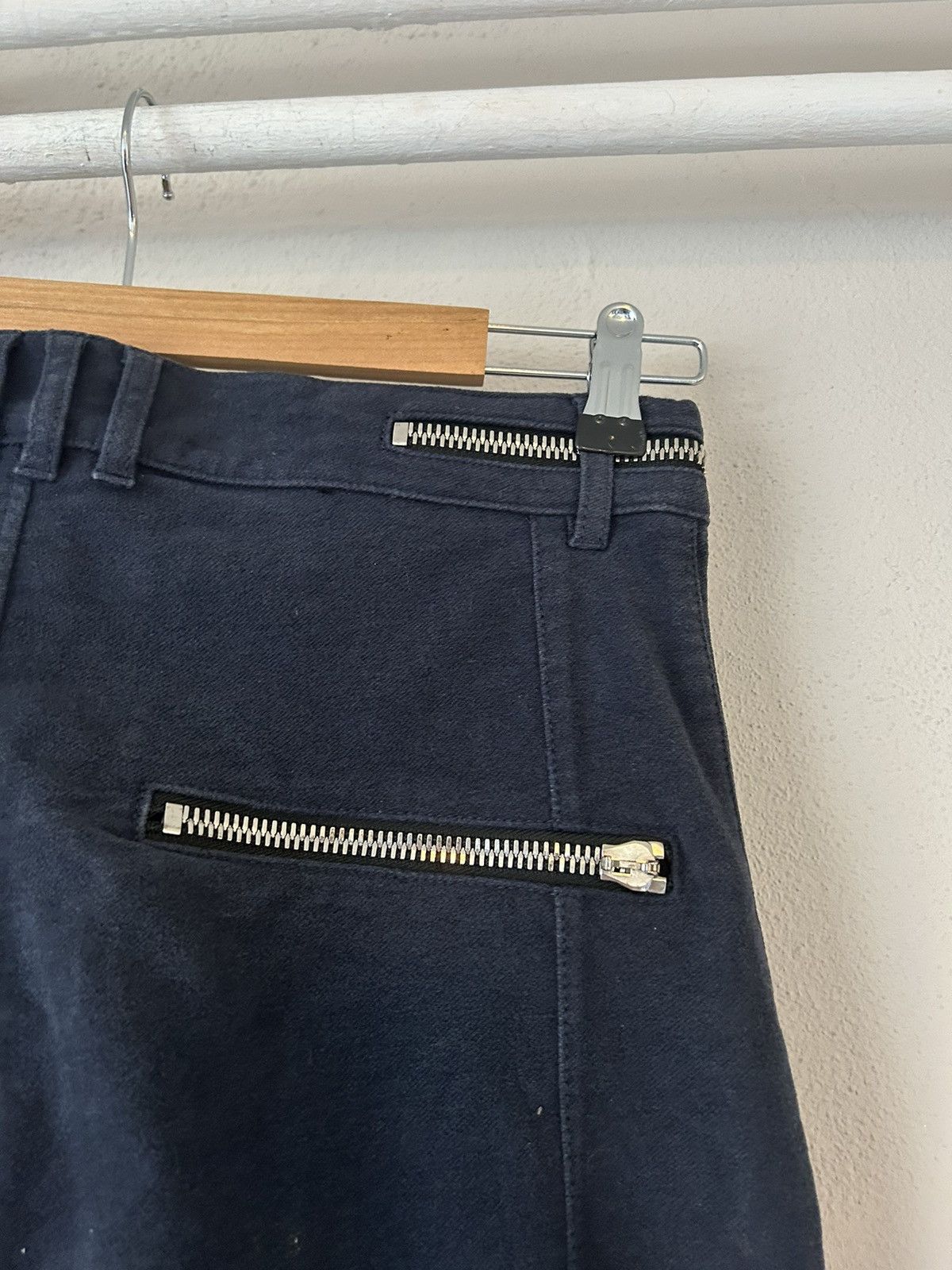 Balmain Navy Zipper Biker Pants Size US 30 / EU 46 - 8 Thumbnail
