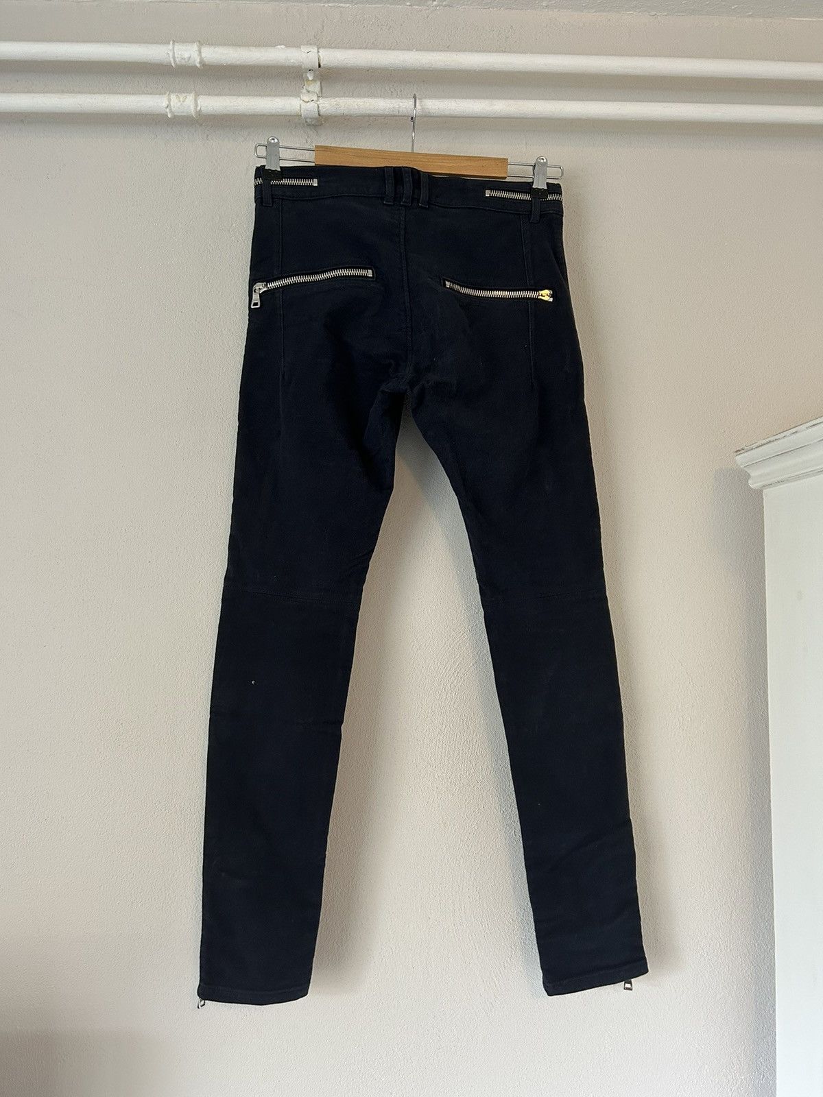 Balmain Navy Zipper Biker Pants Size US 30 / EU 46 - 6 Thumbnail