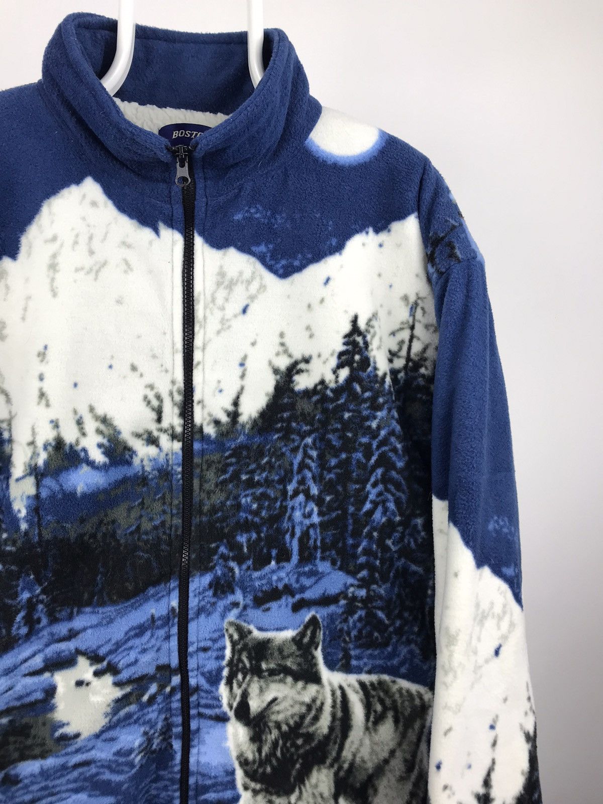 Vintage Vintage Woolf Full Printed Fleece Jacket Boston Size US L / EU 52-54 / 3 - 3 Thumbnail