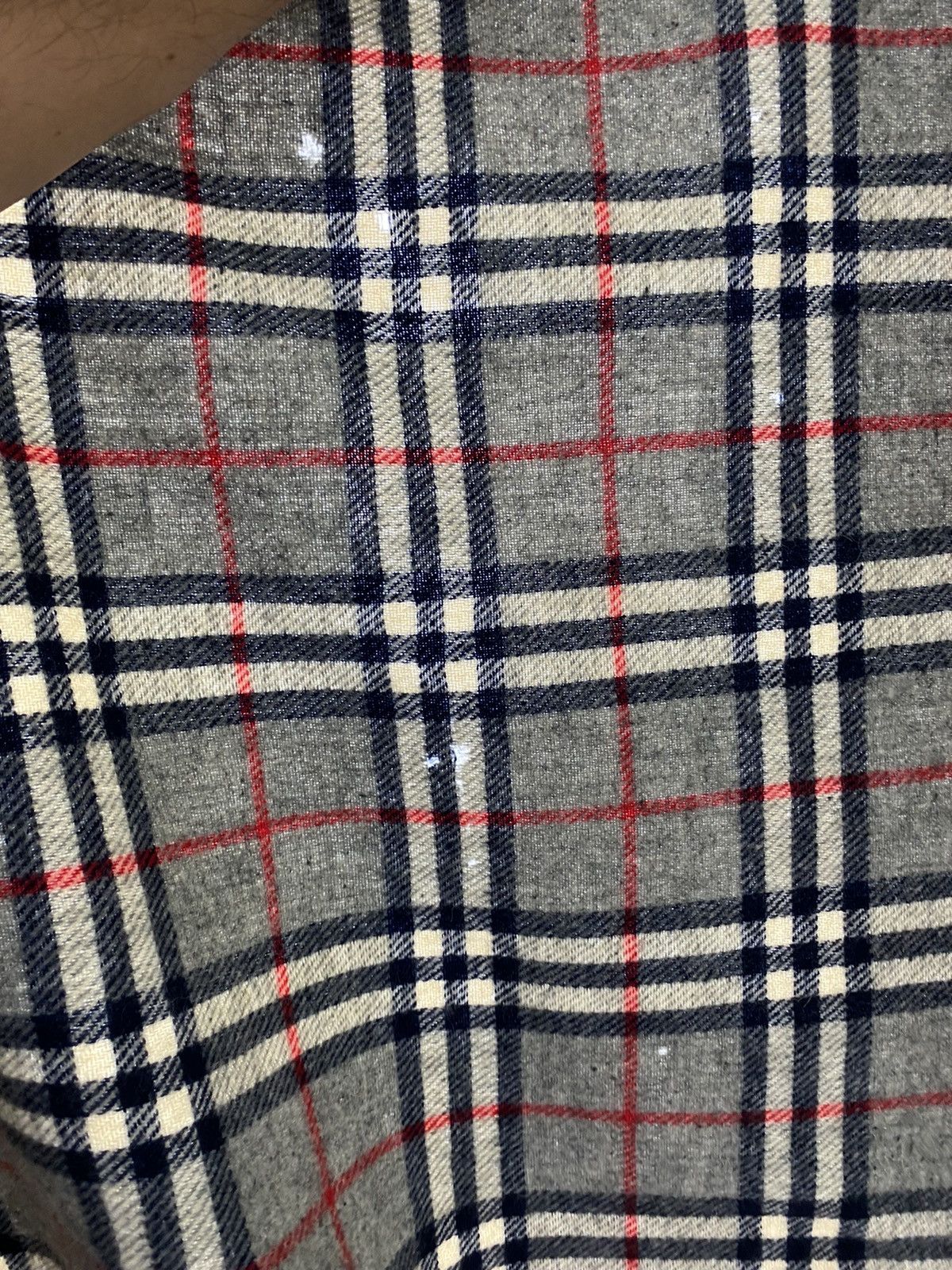 Burberry Rare Vtg Burberrys Wool Scarf Novacheck Embroidery Big Logo Size ONE SIZE - 10 Thumbnail