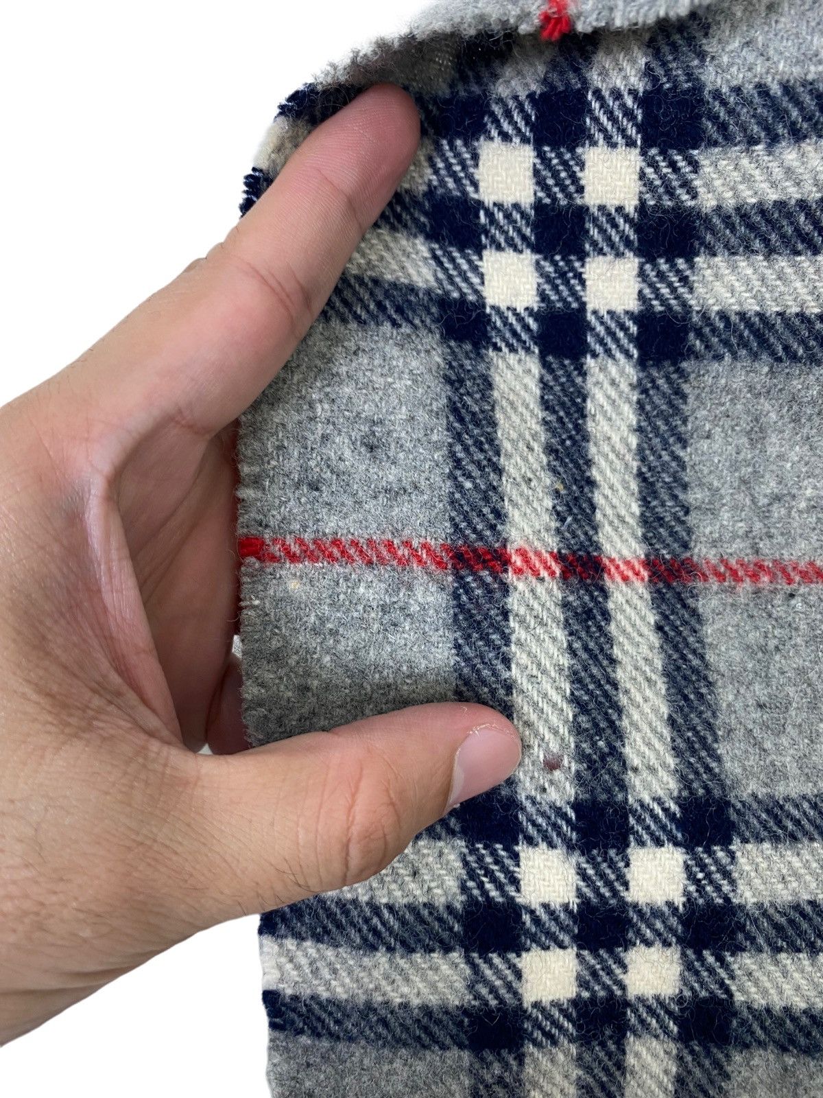 Burberry Rare Vtg Burberrys Wool Scarf Novacheck Embroidery Big Logo Size ONE SIZE - 7 Thumbnail