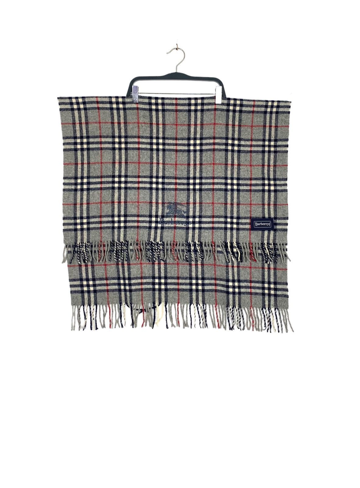 Burberry Rare Vtg Burberrys Wool Scarf Novacheck Embroidery Big Logo Size ONE SIZE - 3 Thumbnail