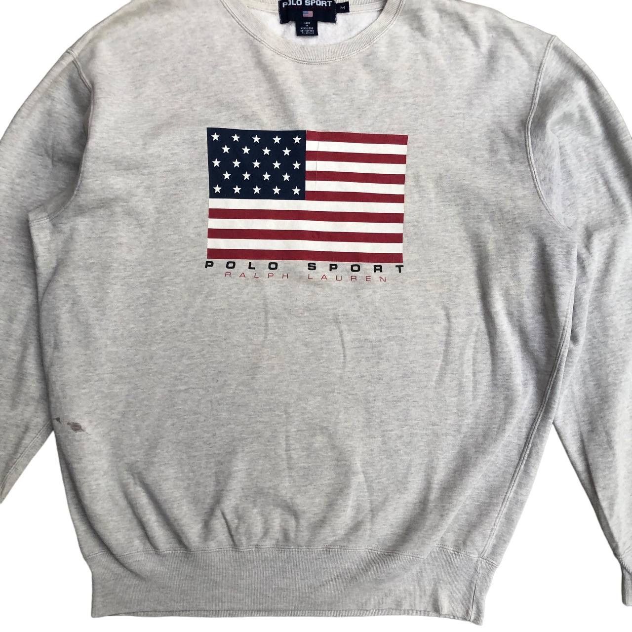 Polo Ralph Lauren × Ralph Lauren Sport × Vintage VINTAGE POLO SPORT BY RALPH LAUREN USA FLAG SWEATSHIRT Size US M / EU 48-50 / 2 - 4 Thumbnail