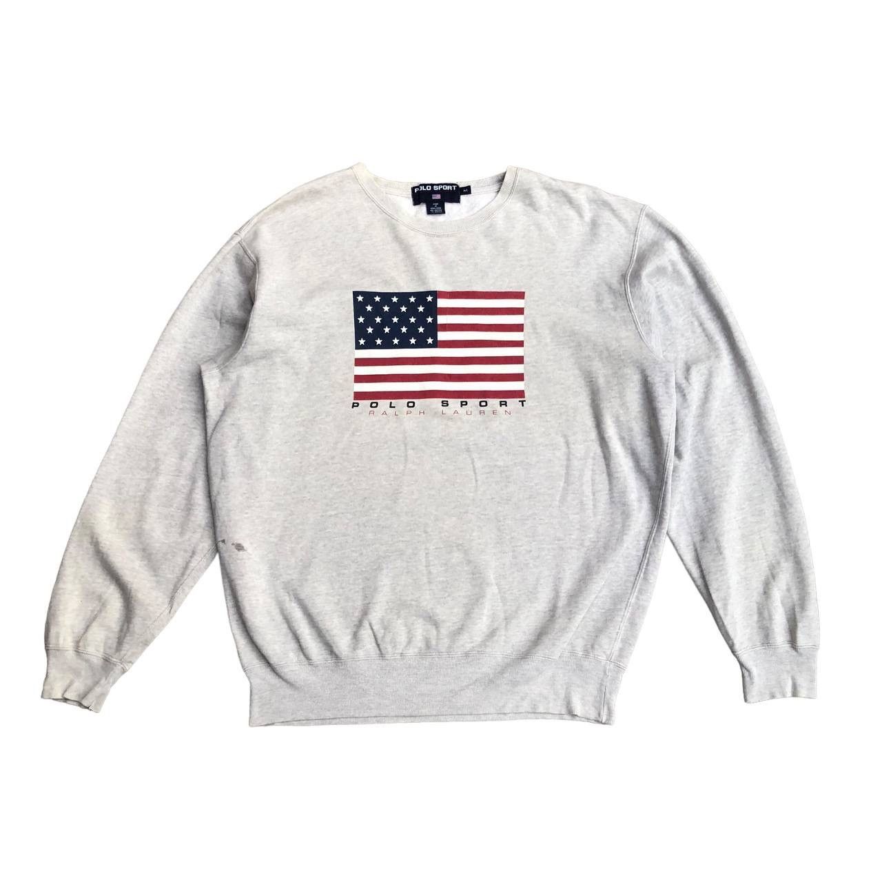 Polo Ralph Lauren × Ralph Lauren Sport × Vintage VINTAGE POLO SPORT BY RALPH LAUREN USA FLAG SWEATSHIRT Size US M / EU 48-50 / 2 - 1 Thumbnail