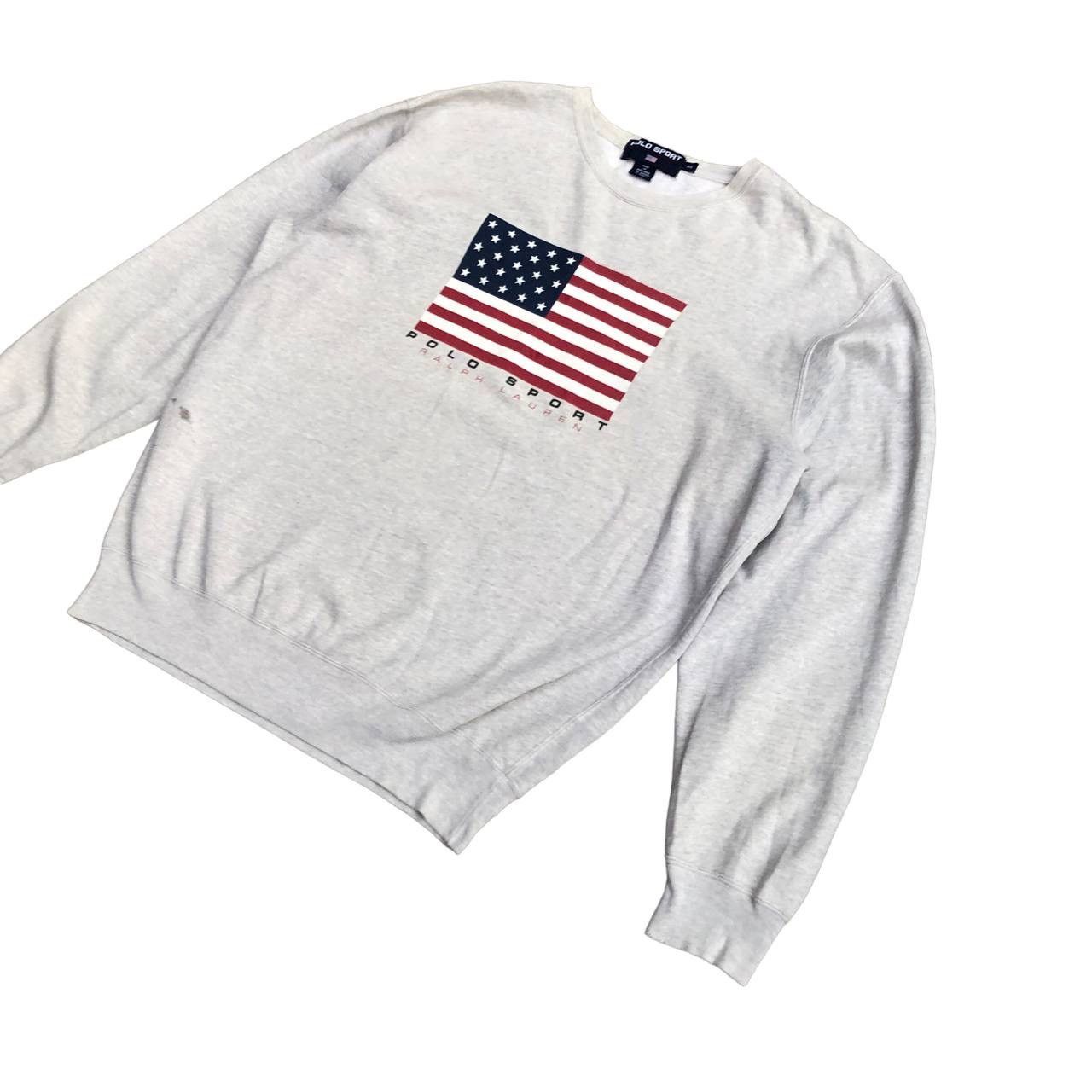 Polo Ralph Lauren × Ralph Lauren Sport × Vintage VINTAGE POLO SPORT BY RALPH LAUREN USA FLAG SWEATSHIRT Size US M / EU 48-50 / 2 - 3 Thumbnail
