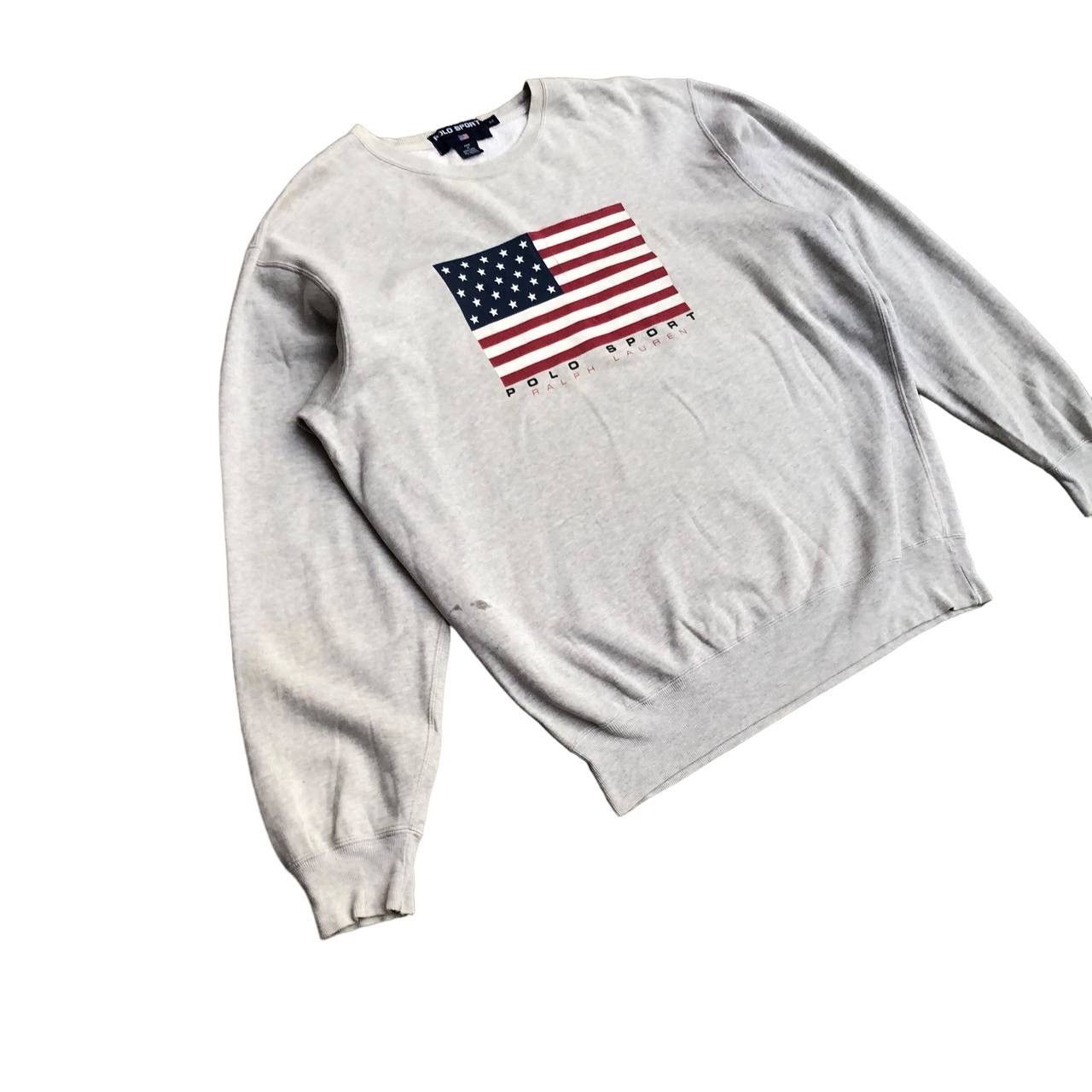 Polo Ralph Lauren × Ralph Lauren Sport × Vintage VINTAGE POLO SPORT BY RALPH LAUREN USA FLAG SWEATSHIRT Size US M / EU 48-50 / 2 - 2 Thumbnail
