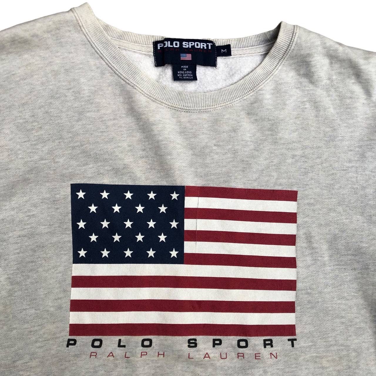 Polo Ralph Lauren × Ralph Lauren Sport × Vintage VINTAGE POLO SPORT BY RALPH LAUREN USA FLAG SWEATSHIRT Size US M / EU 48-50 / 2 - 5 Thumbnail