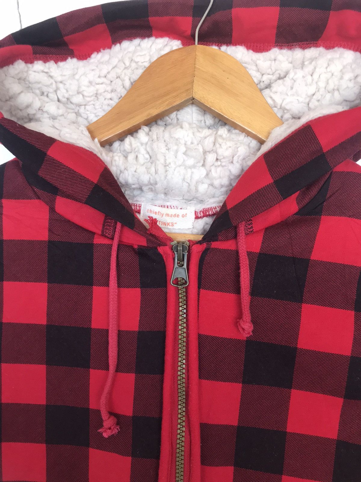 If Six Was Nine Red tartan sherpa hoodie checkered punk style Size US S / EU 44-46 / 1 - 3 Thumbnail