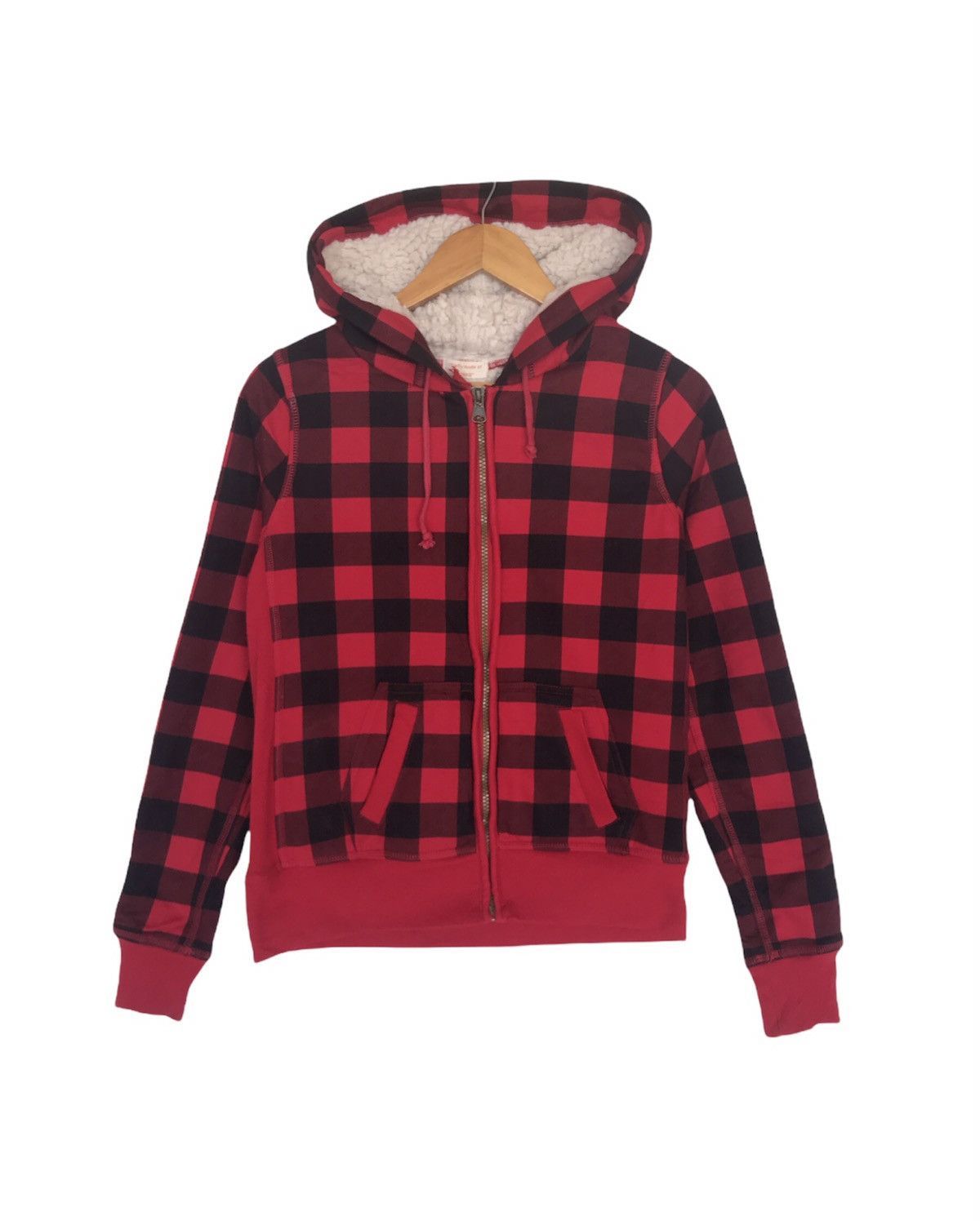 If Six Was Nine Red tartan sherpa hoodie checkered punk style Size US S / EU 44-46 / 1 - 1 Thumbnail