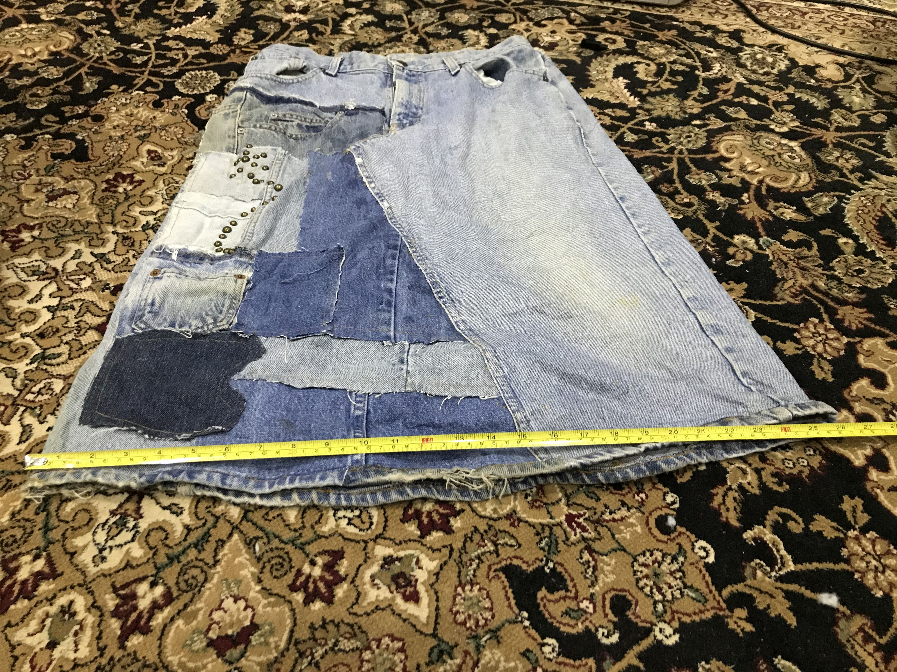 Lee Levi's x LeexOld Navy custom made patchwork skirt Size 32" / US 10 / IT 46 - 23 Thumbnail