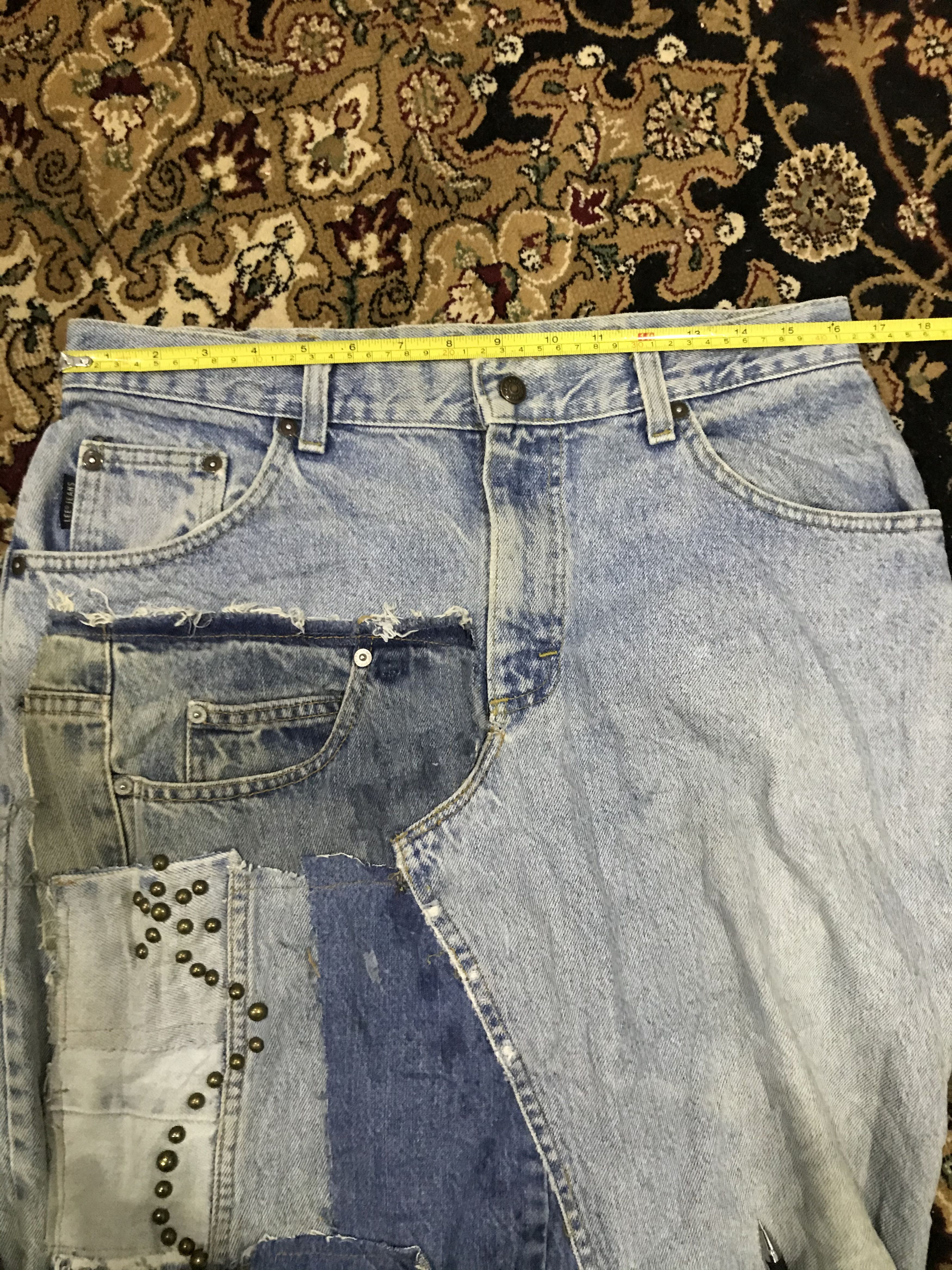 Lee Levi's x LeexOld Navy custom made patchwork skirt Size 32" / US 10 / IT 46 - 22 Thumbnail