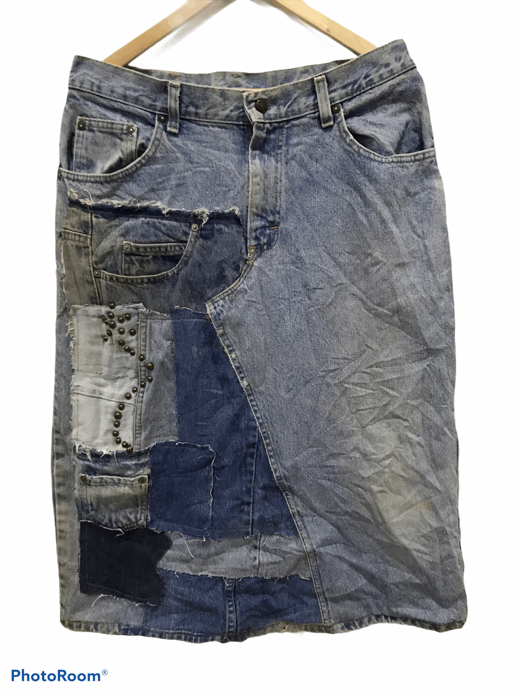 Lee Levi's x LeexOld Navy custom made patchwork skirt Size 32" / US 10 / IT 46 - 1 Thumbnail