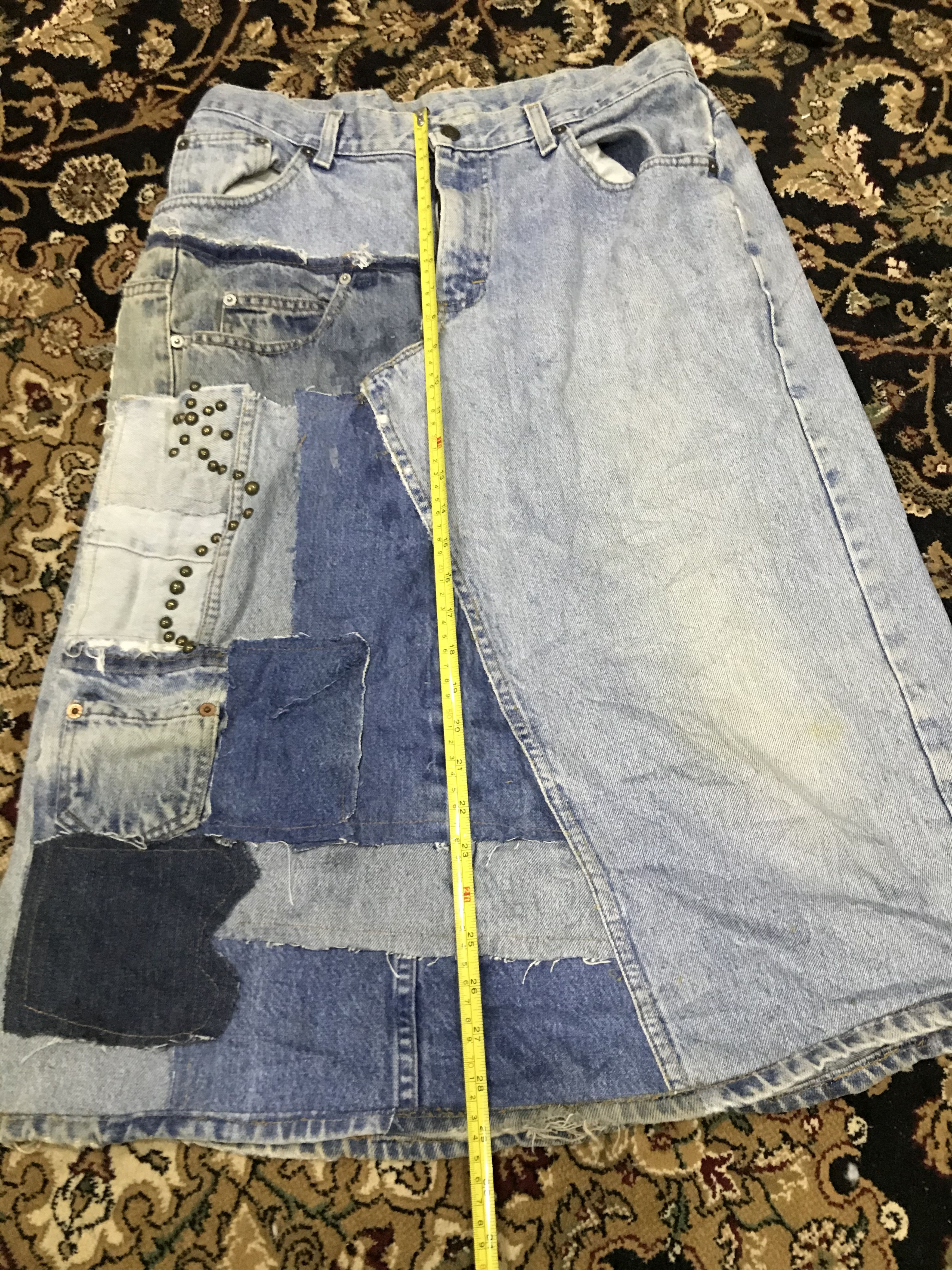 Lee Levi's x LeexOld Navy custom made patchwork skirt Size 32" / US 10 / IT 46 - 24 Thumbnail