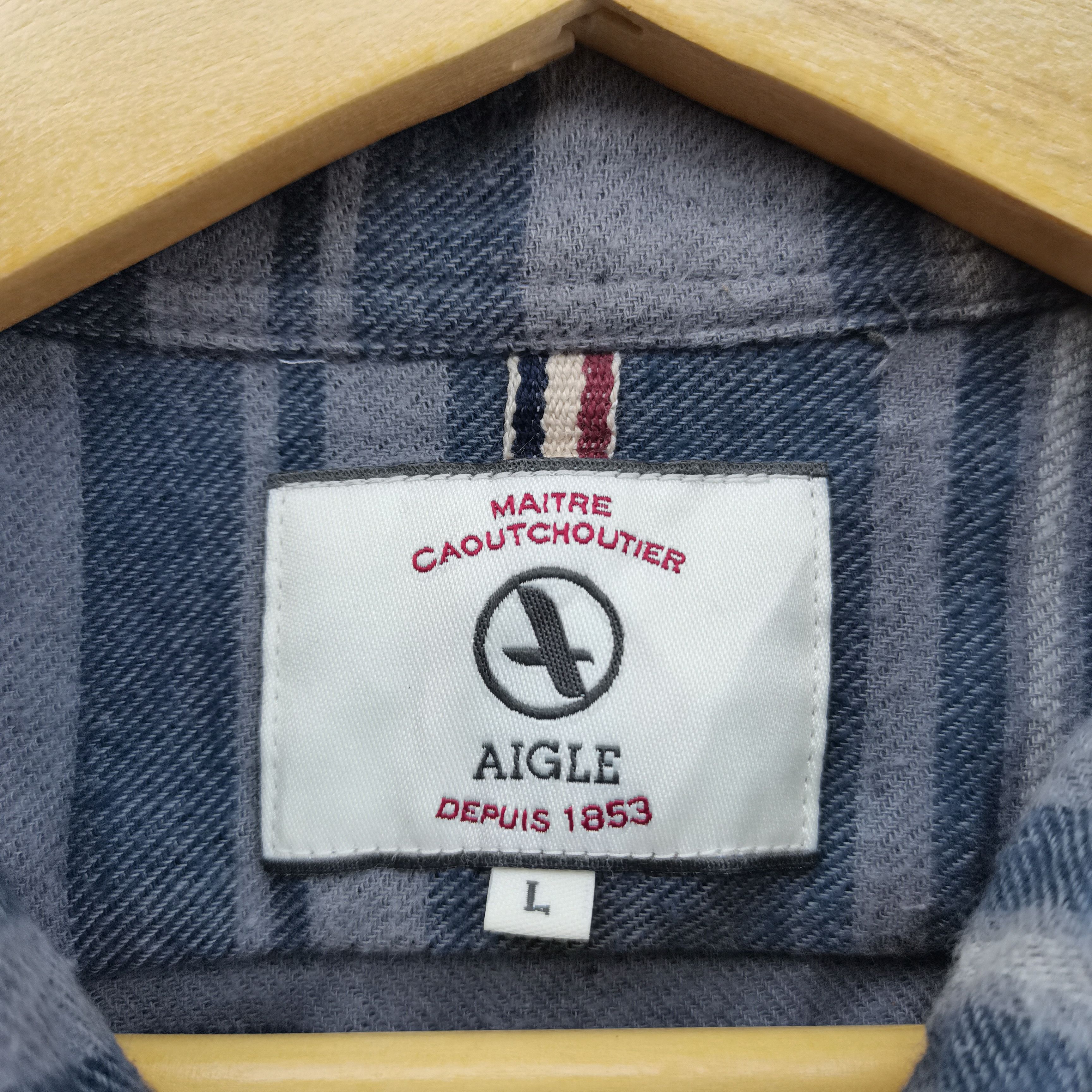 Aigle × Japanese Brand × Vintage AIGLE Stripes Inside Button Up Shirt Size US L / EU 52-54 / 3 - 13 Thumbnail