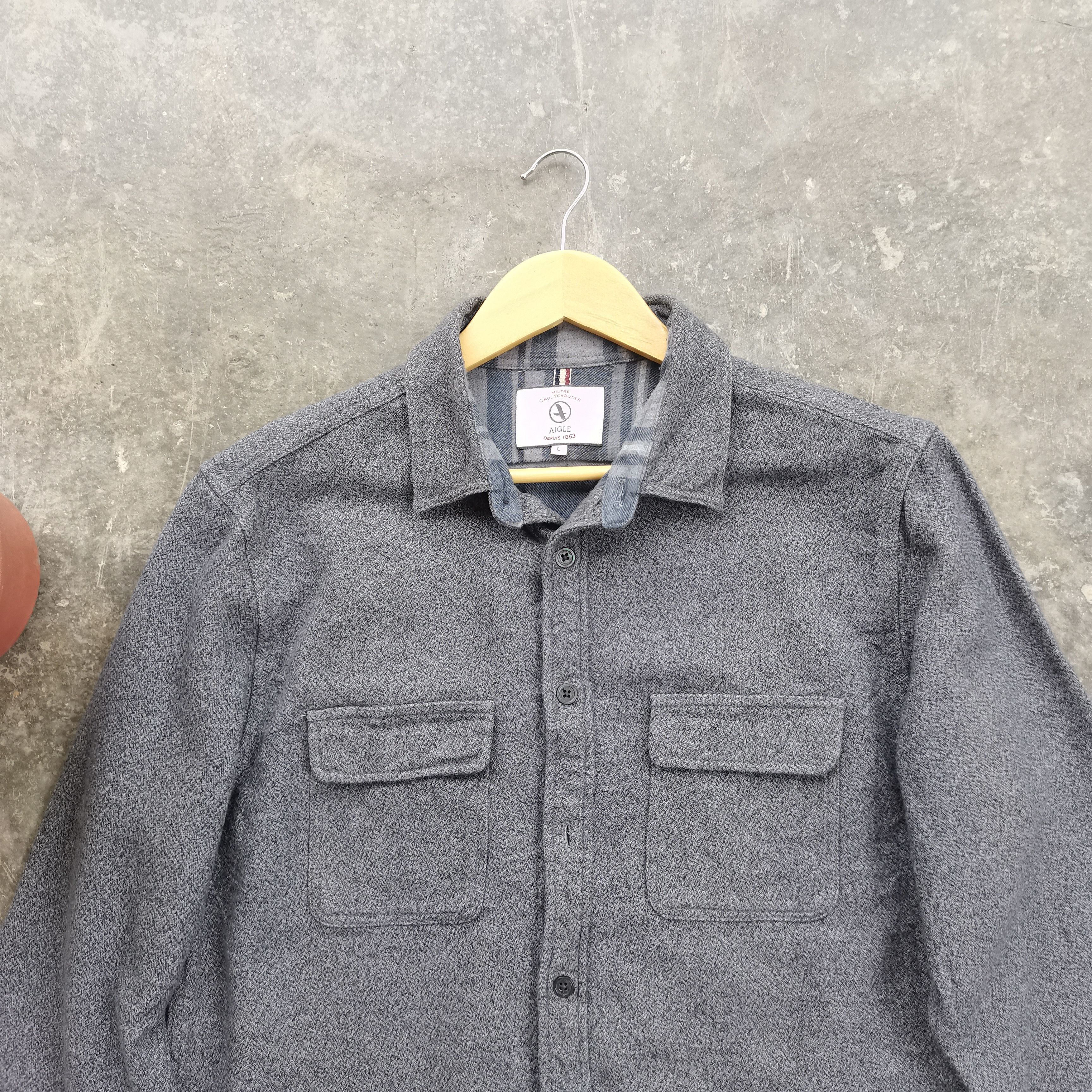 Aigle × Japanese Brand × Vintage AIGLE Stripes Inside Button Up Shirt Size US L / EU 52-54 / 3 - 3 Thumbnail