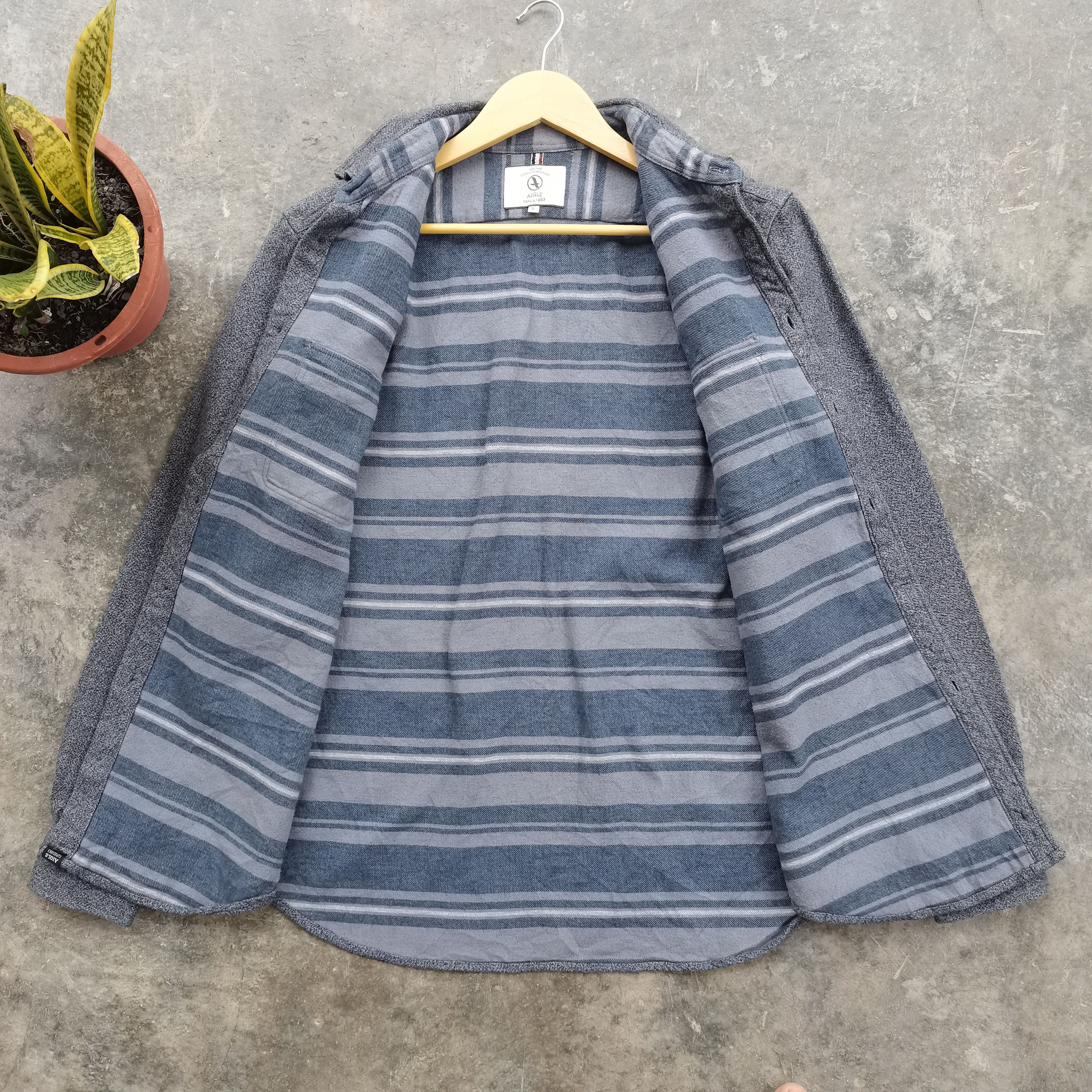 Aigle × Japanese Brand × Vintage AIGLE Stripes Inside Button Up Shirt Size US L / EU 52-54 / 3 - 2 Thumbnail
