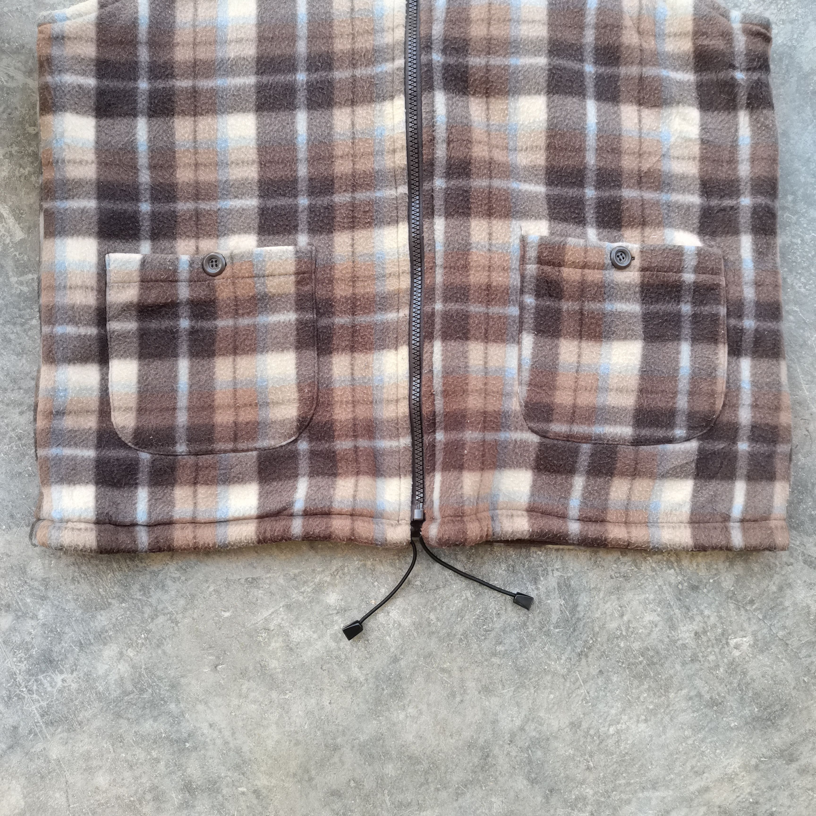 Japanese Brand × Vintage Japanese Brand Plaid Fleece Riversible Vest Size US XL / EU 56 / 4 - 2 Thumbnail