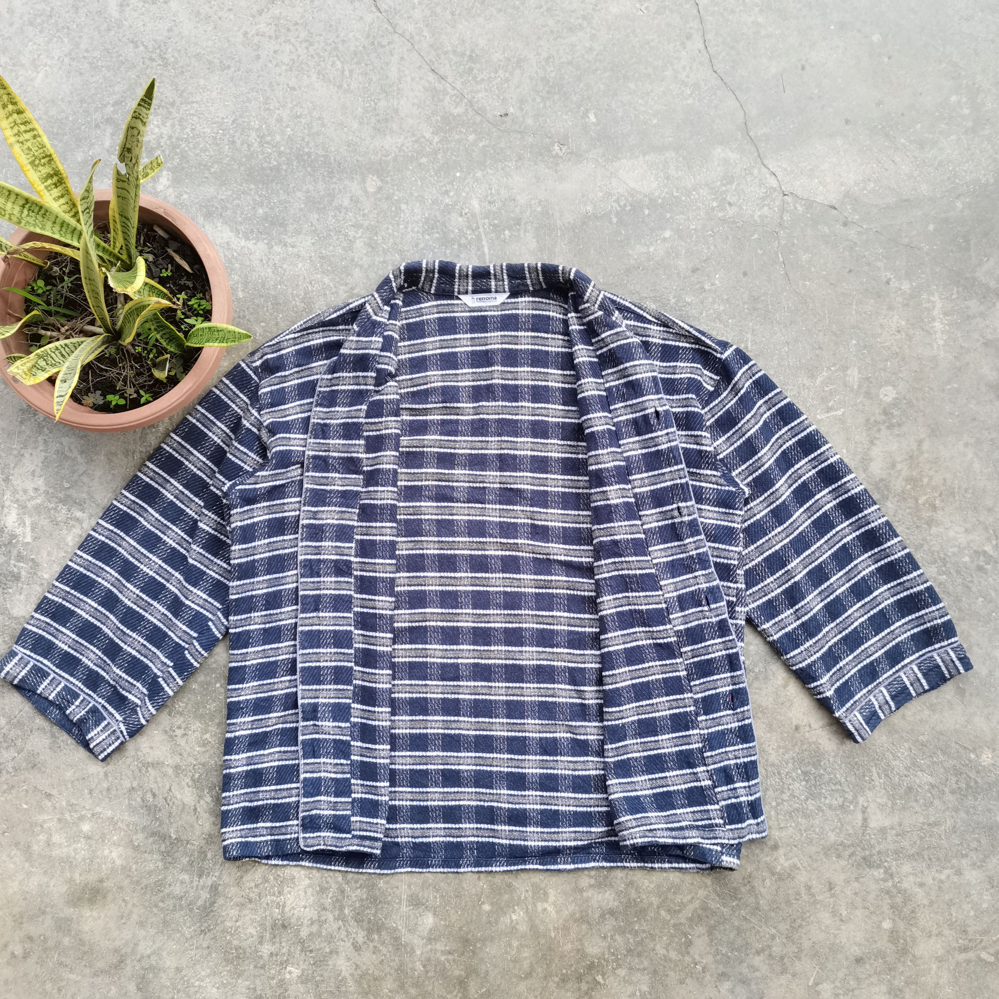 Homespun Knitwear × Renoma × Vintage Vintage RENOMA Plaid Stripes Button Up Knitwear Size US XXL / EU 58 / 5 - 2 Thumbnail