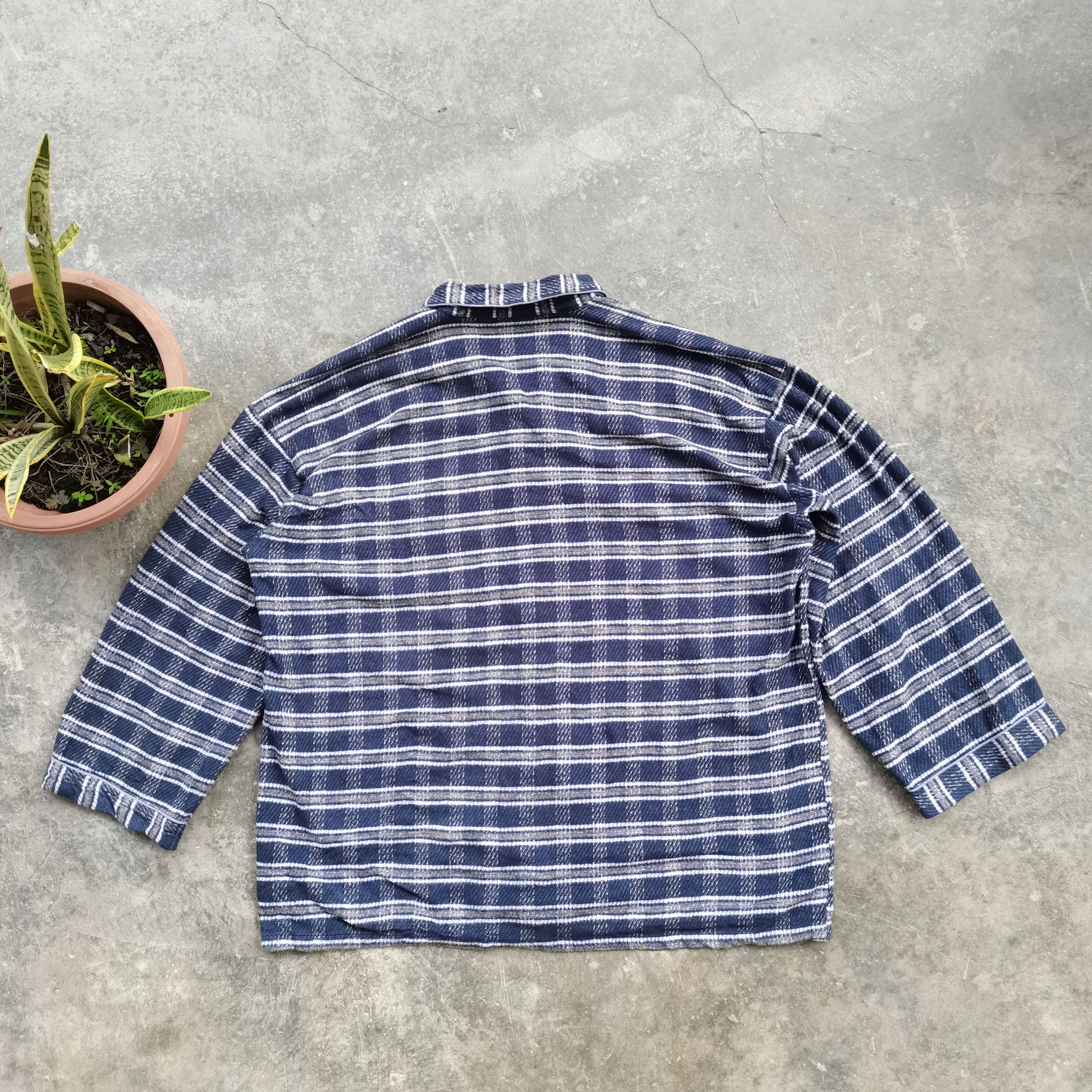 Homespun Knitwear × Renoma × Vintage Vintage RENOMA Plaid Stripes Button Up Knitwear Size US XXL / EU 58 / 5 - 5 Thumbnail