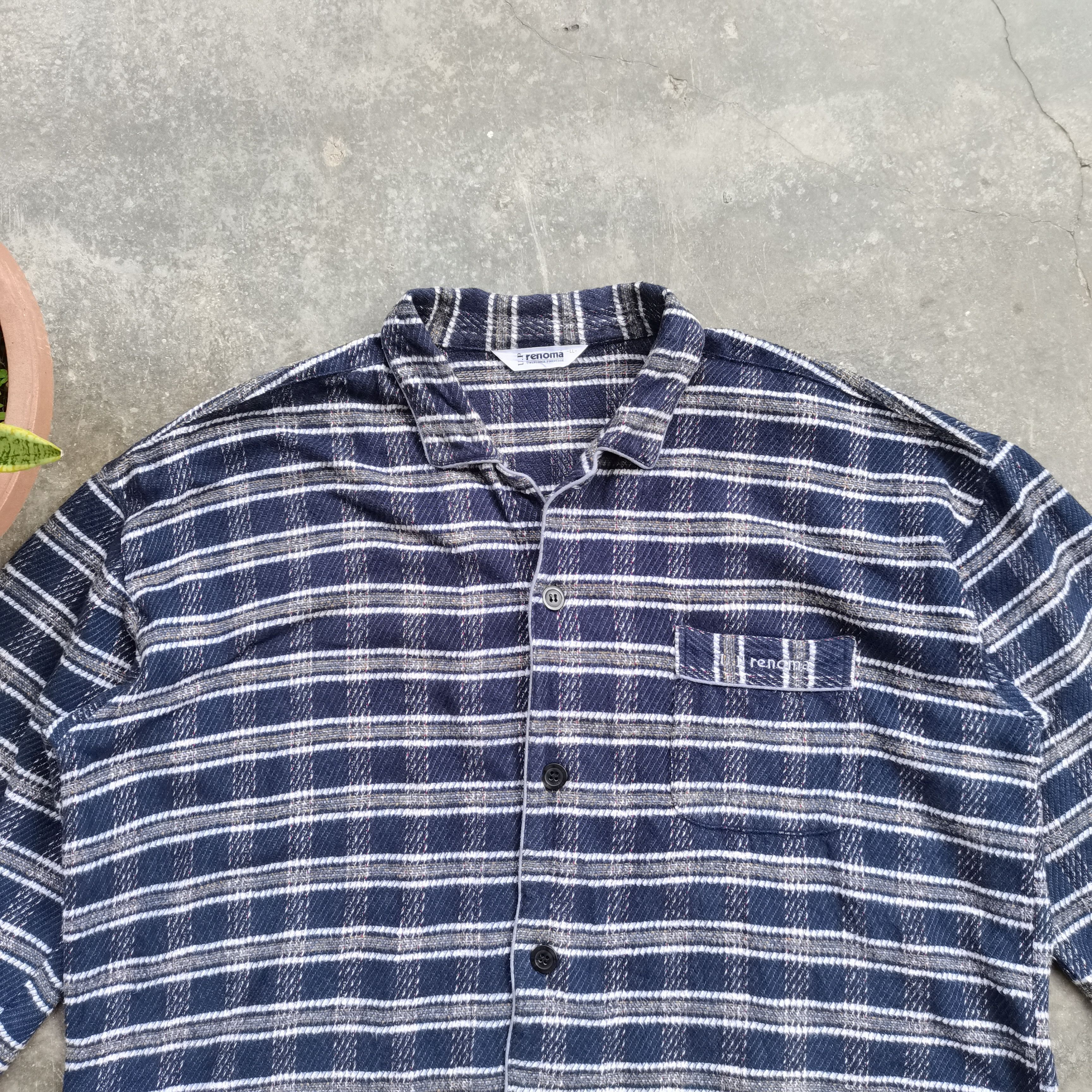 Homespun Knitwear × Renoma × Vintage Vintage RENOMA Plaid Stripes Button Up Knitwear Size US XXL / EU 58 / 5 - 4 Thumbnail