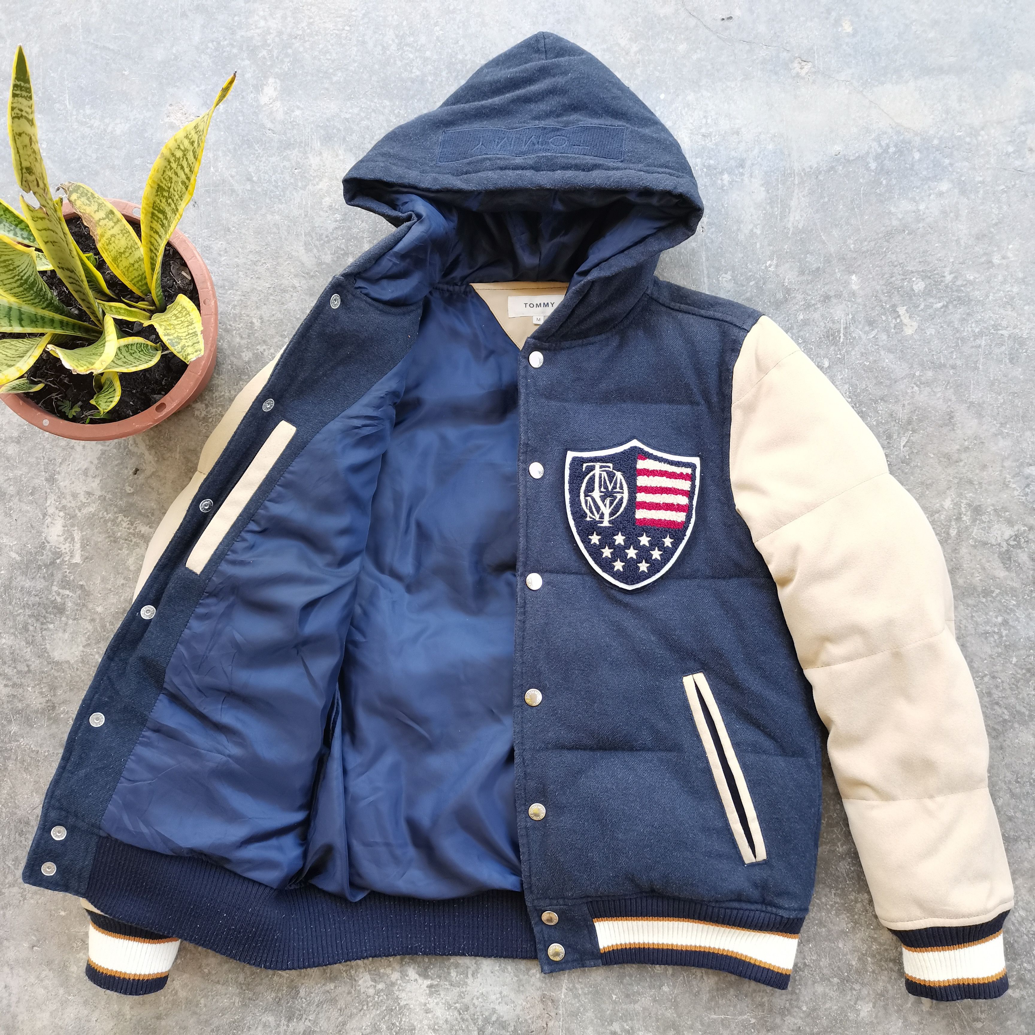 Tommy Hilfiger × Vintage Steals🔥Vintage TOMMY Varsity Hoodie Jacket Size US M / EU 48-50 / 2 - 3 Thumbnail