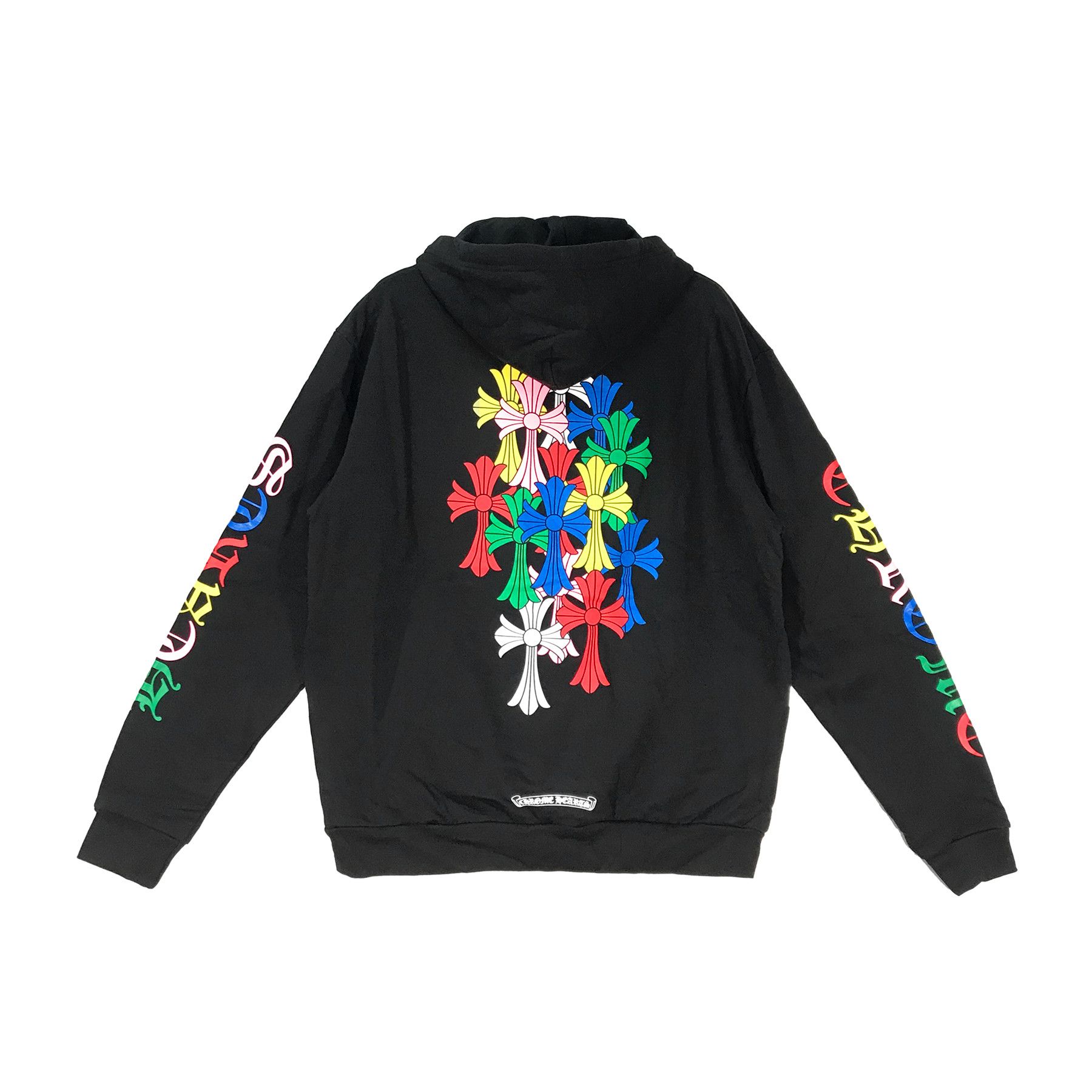 image of Chrome Hearts Multi Color Cross Logo Hoodie in Black, Men's (Size Small)
