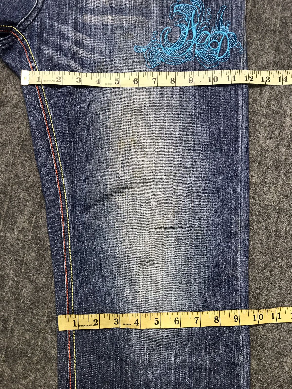 Artful Dodger Sukajan Jeans Artful Dodger Embroidery Koi Dragon Fish Size US 31 - 14 Thumbnail