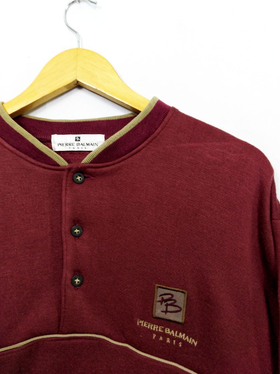 Pierre Balmain BUTTON UP SWEATSHIRT EMBOIDERED LOGO Size US L / EU 52-54 / 3 - 5 Thumbnail