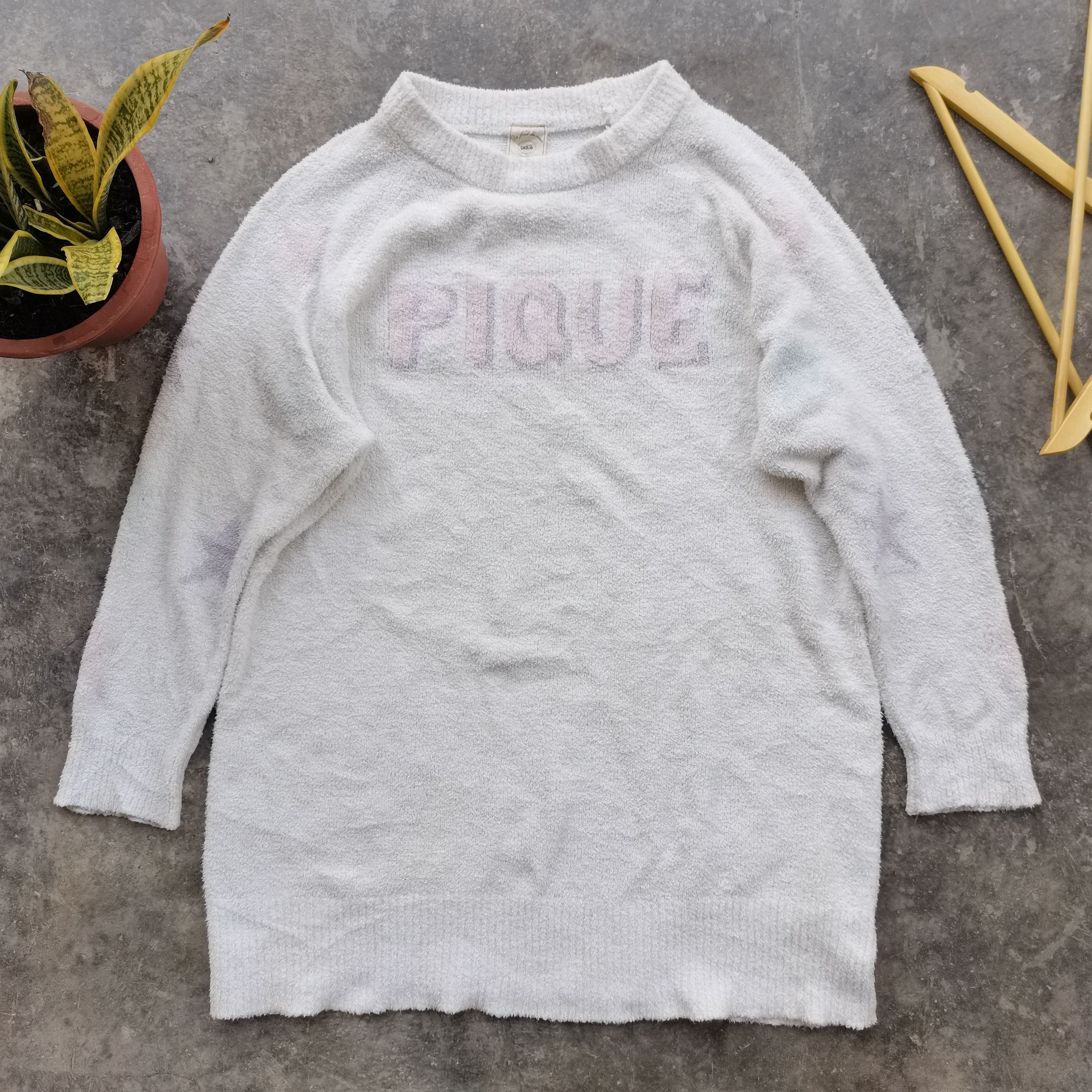 image of Archival Clothing x Vintage Gelato Pique Fleece Long Sweatshirt in White, Men's (Size Large)