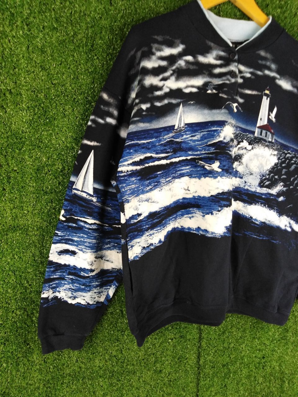 Vintage VINTAGE FULLPRINT LIGHT HOUSE SCENERY SWEATSHIRT Size US L / EU 52-54 / 3 - 3 Thumbnail
